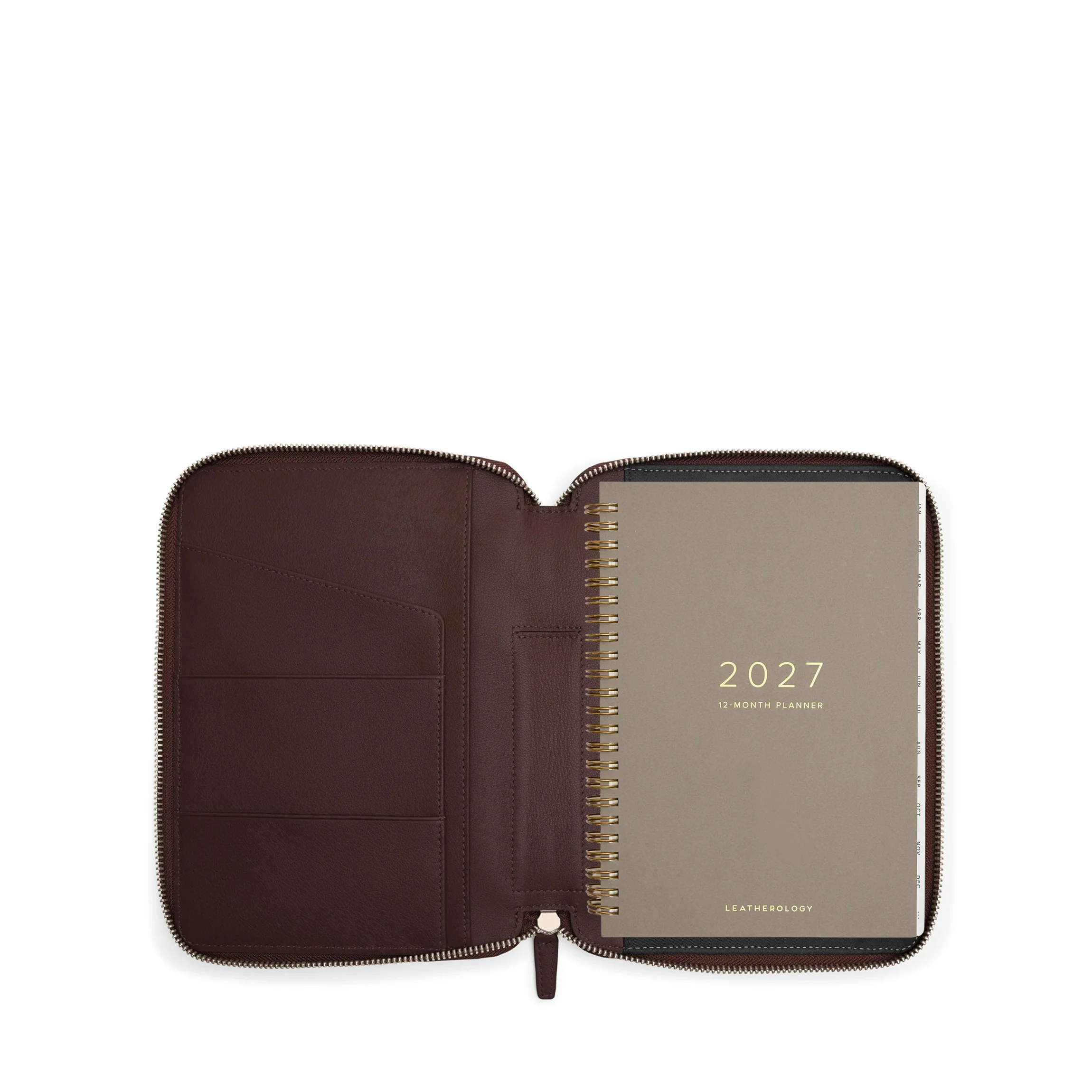 A5 2027 Zippered Planner Brown