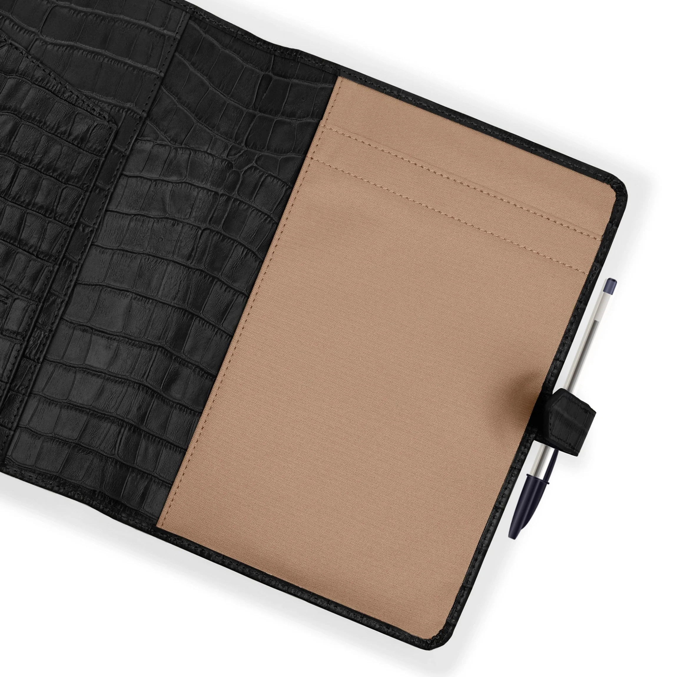 A5 Junior Snap Padfolio Black Croc - Image 3