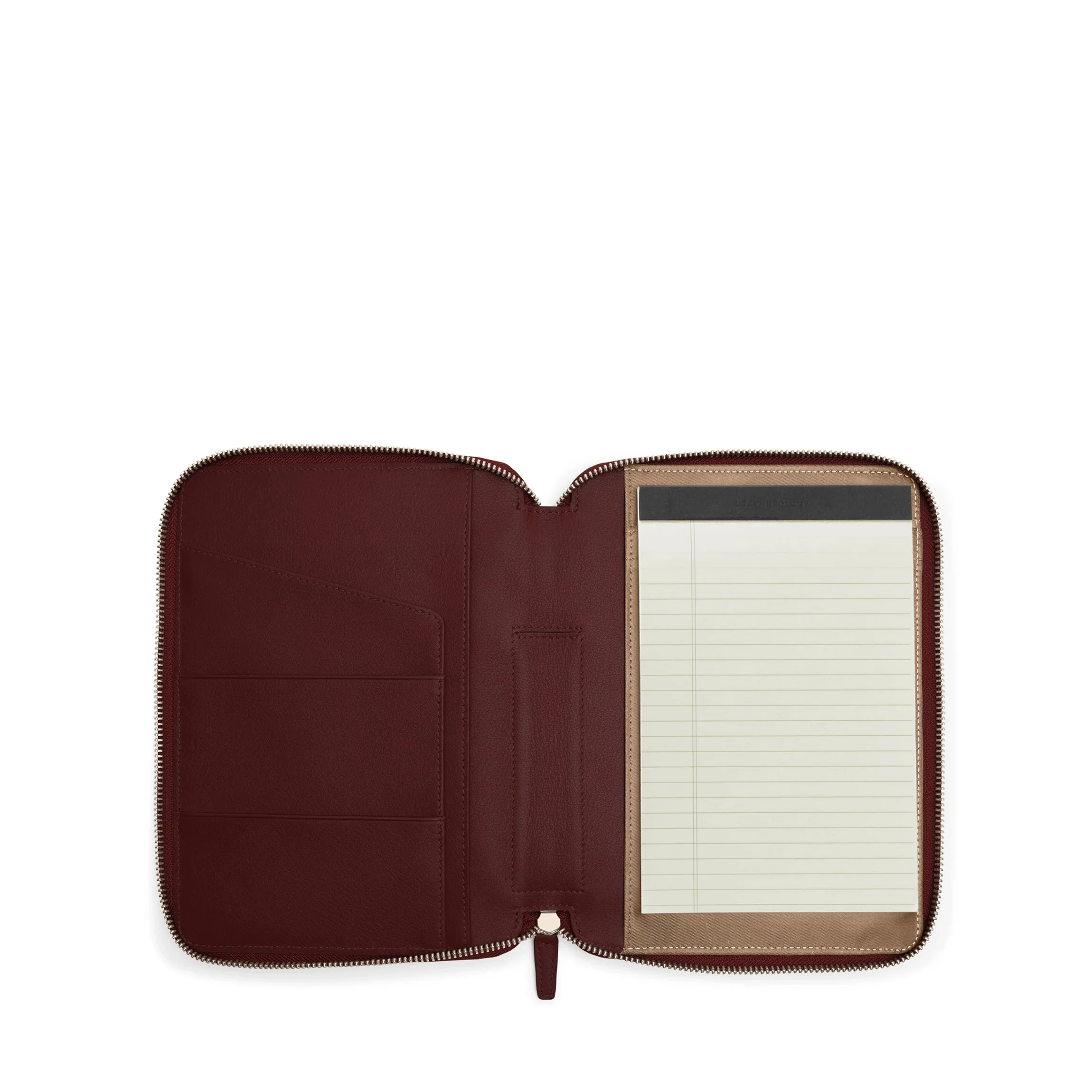 A5 Junior Zippered Padfolio Bordeaux