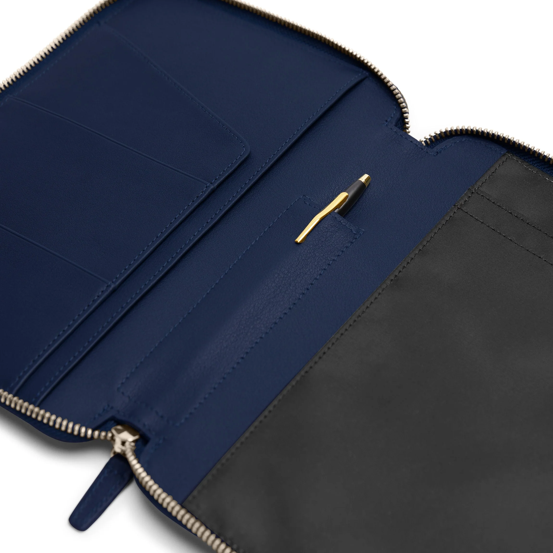 A5 Junior Zippered Padfolio Navy Blue - Image 3