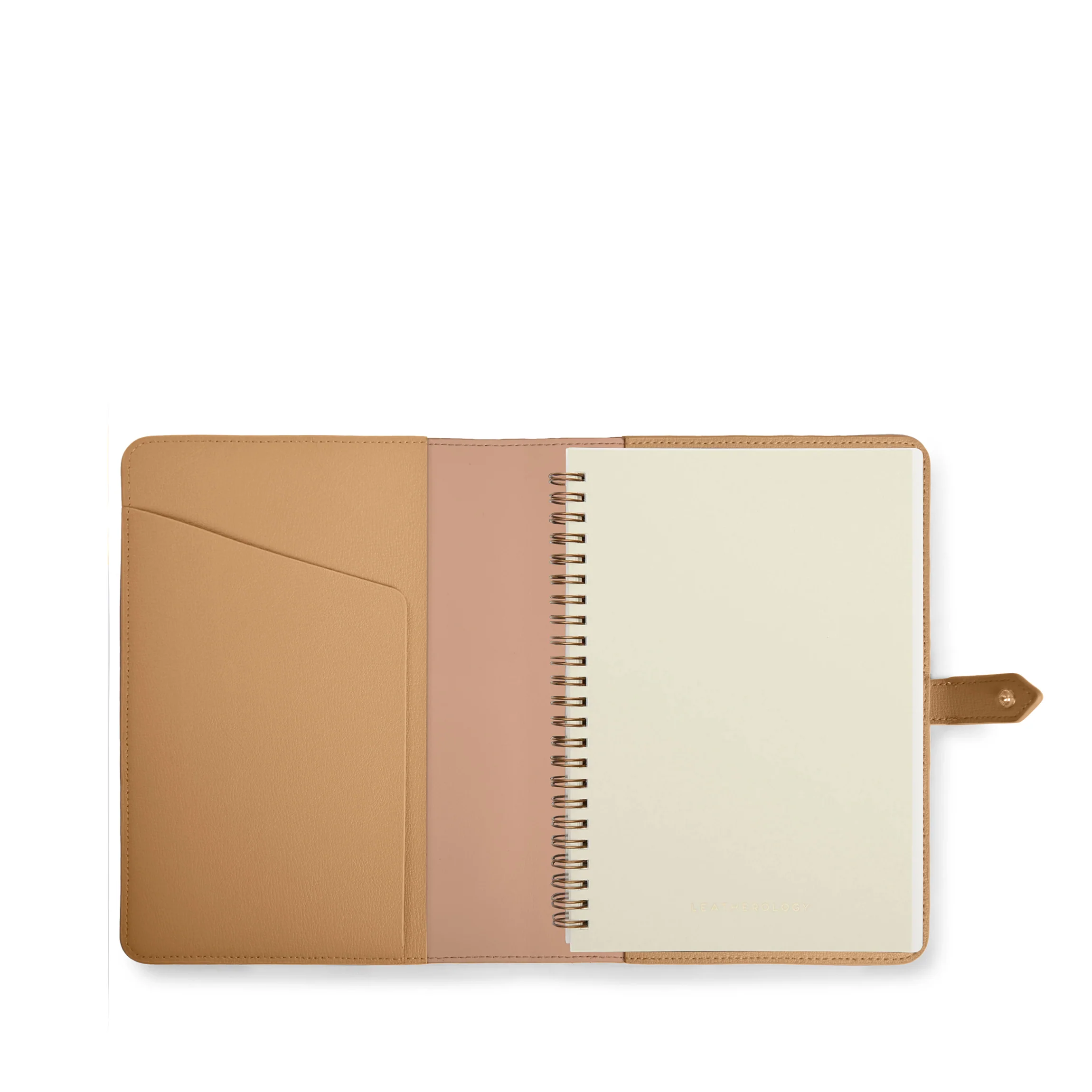 A5 Snap Spiral Journal Double Sided Tan/Beige