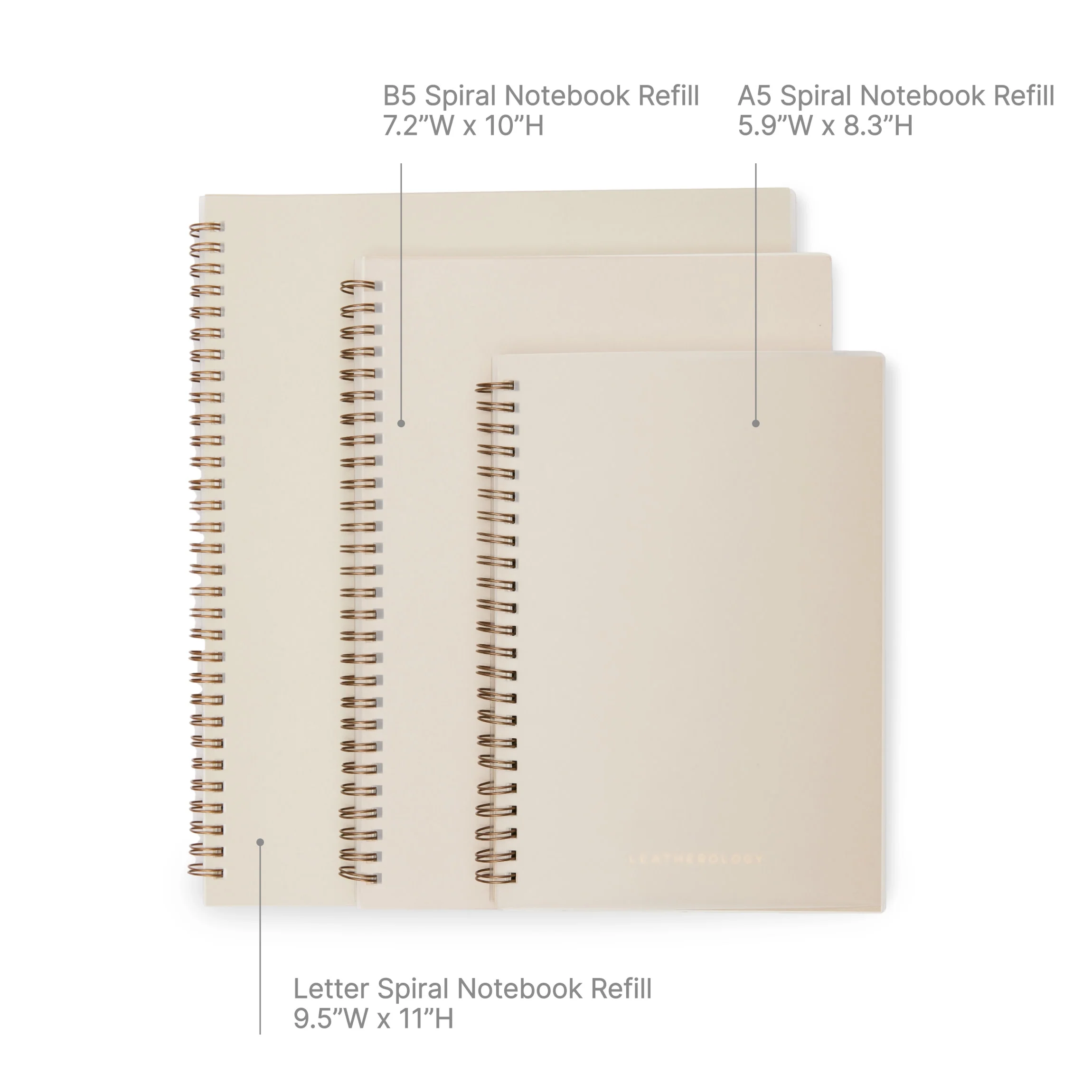 A5 Snap Spiral Journal Double Sided Tan/Beige - Image 5
