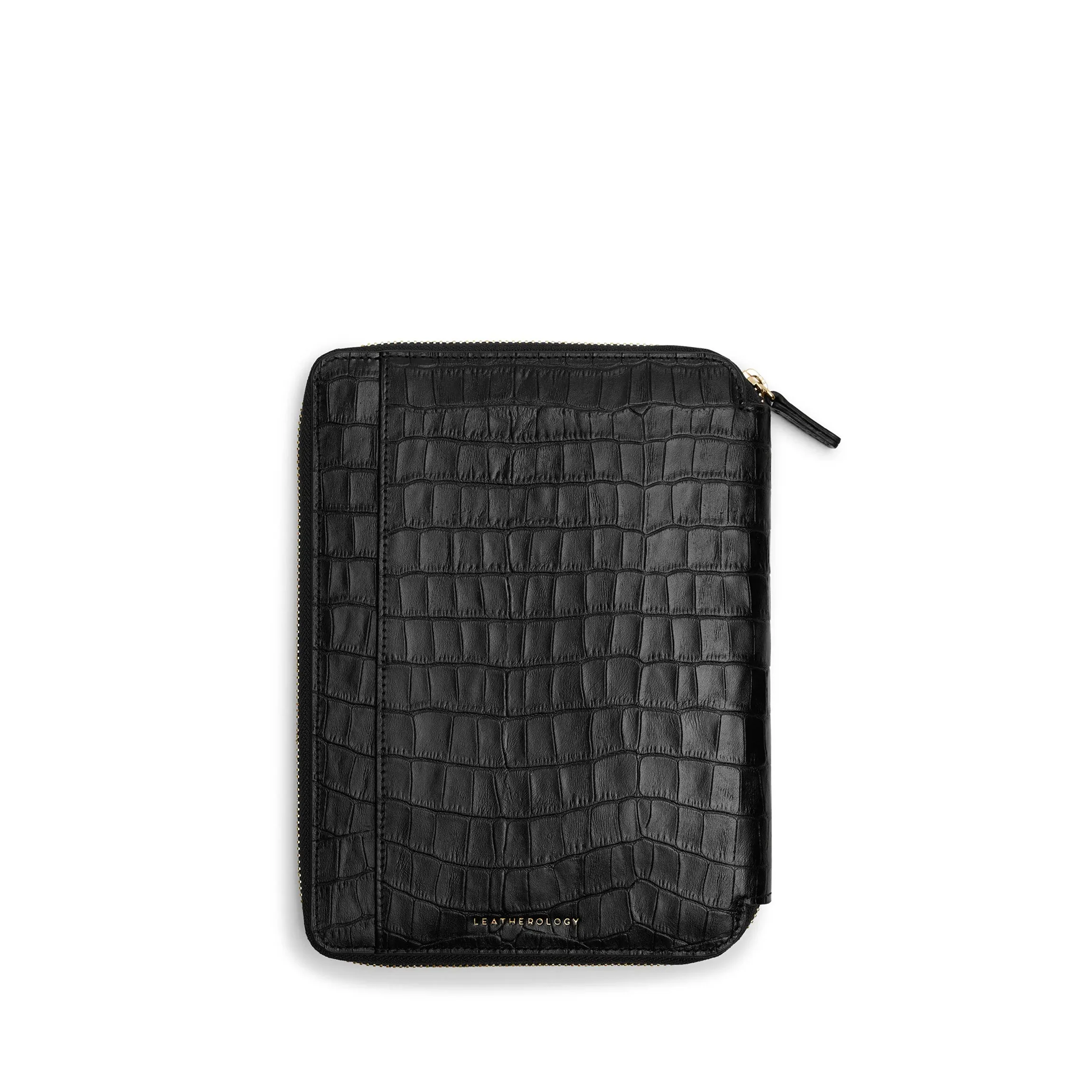 A5 Zippered Spiral Journal Black Croc - Image 3