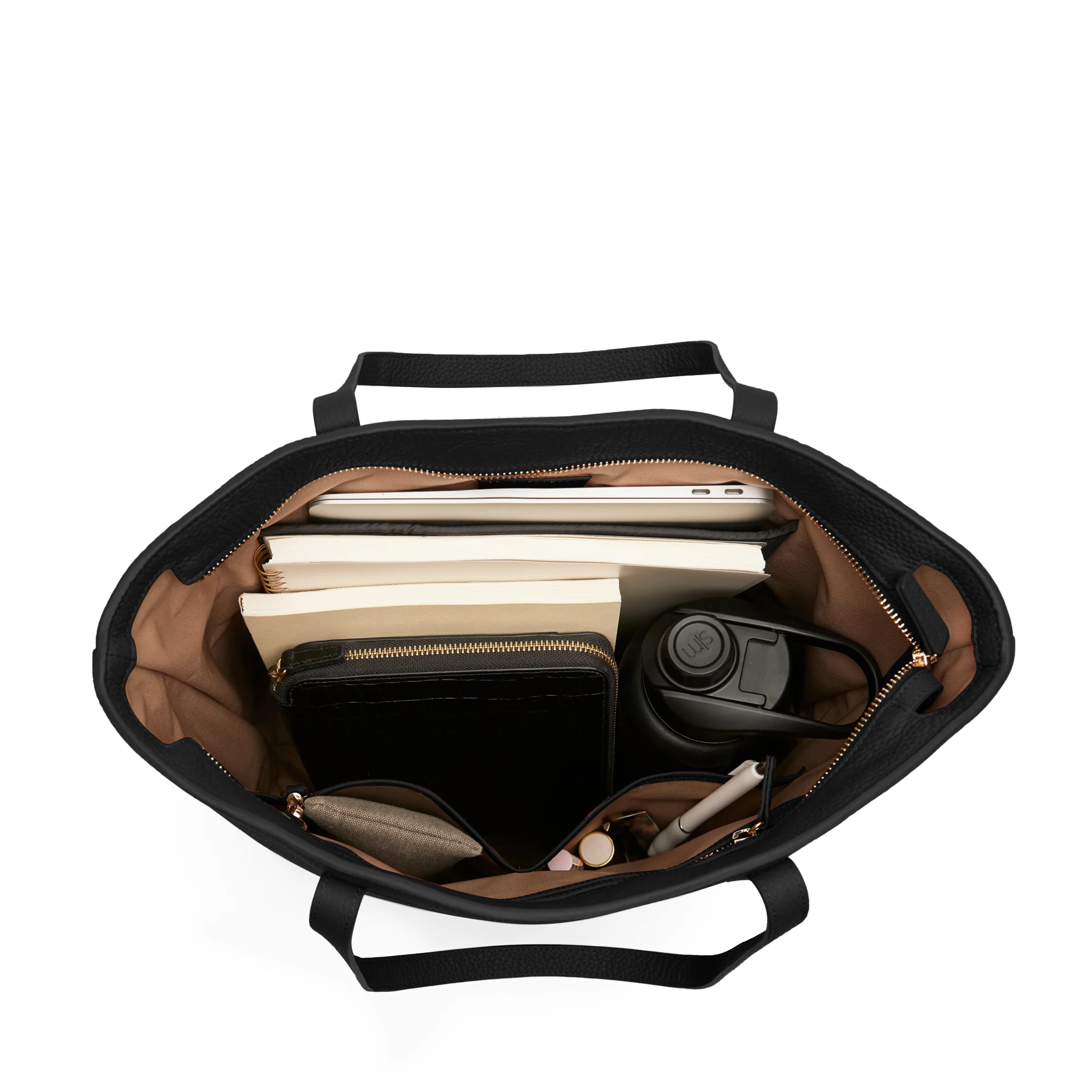 Alex Vertical Work Tote Black Pebble - Image 6