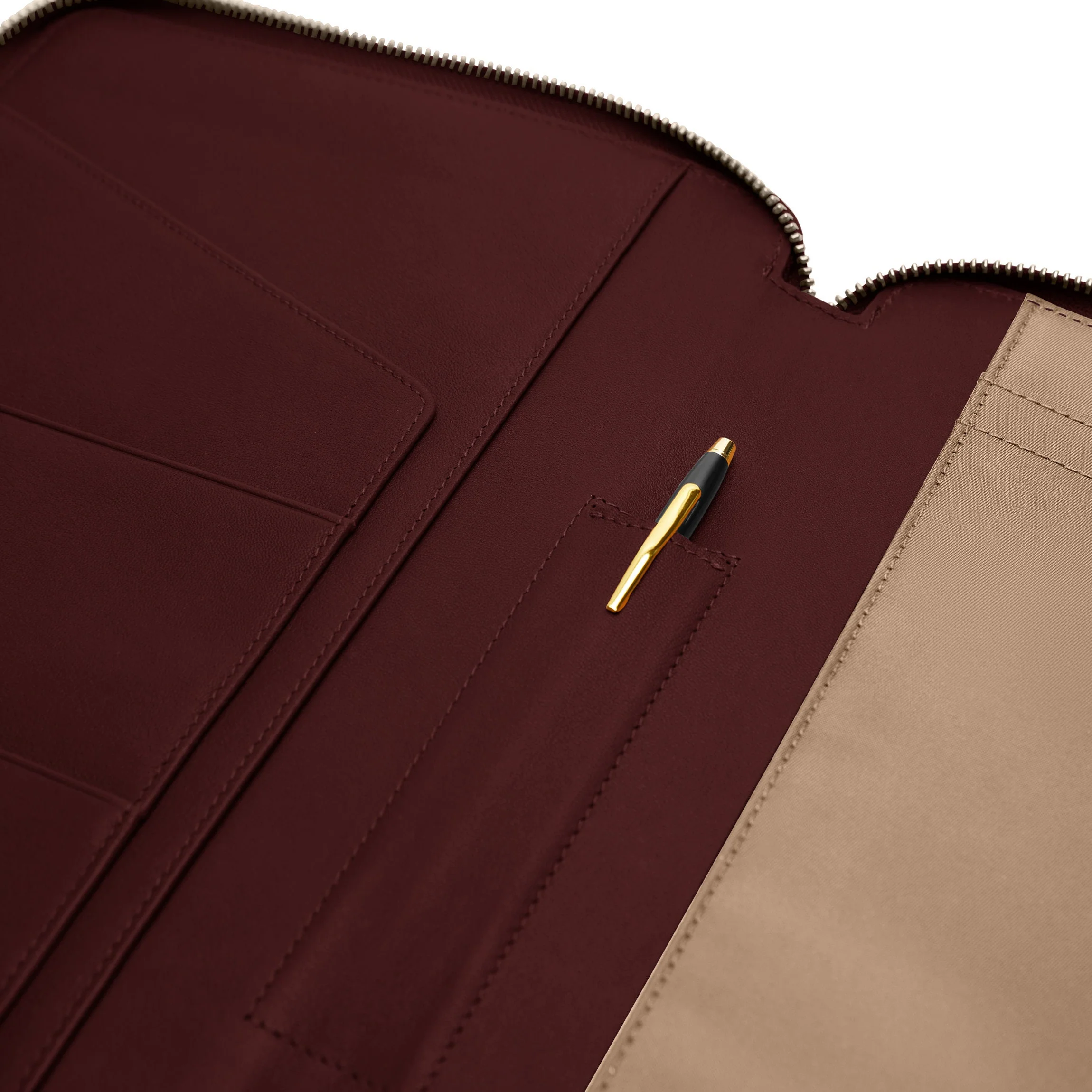 B5 Zippered Padfolio Bordeaux - Image 3