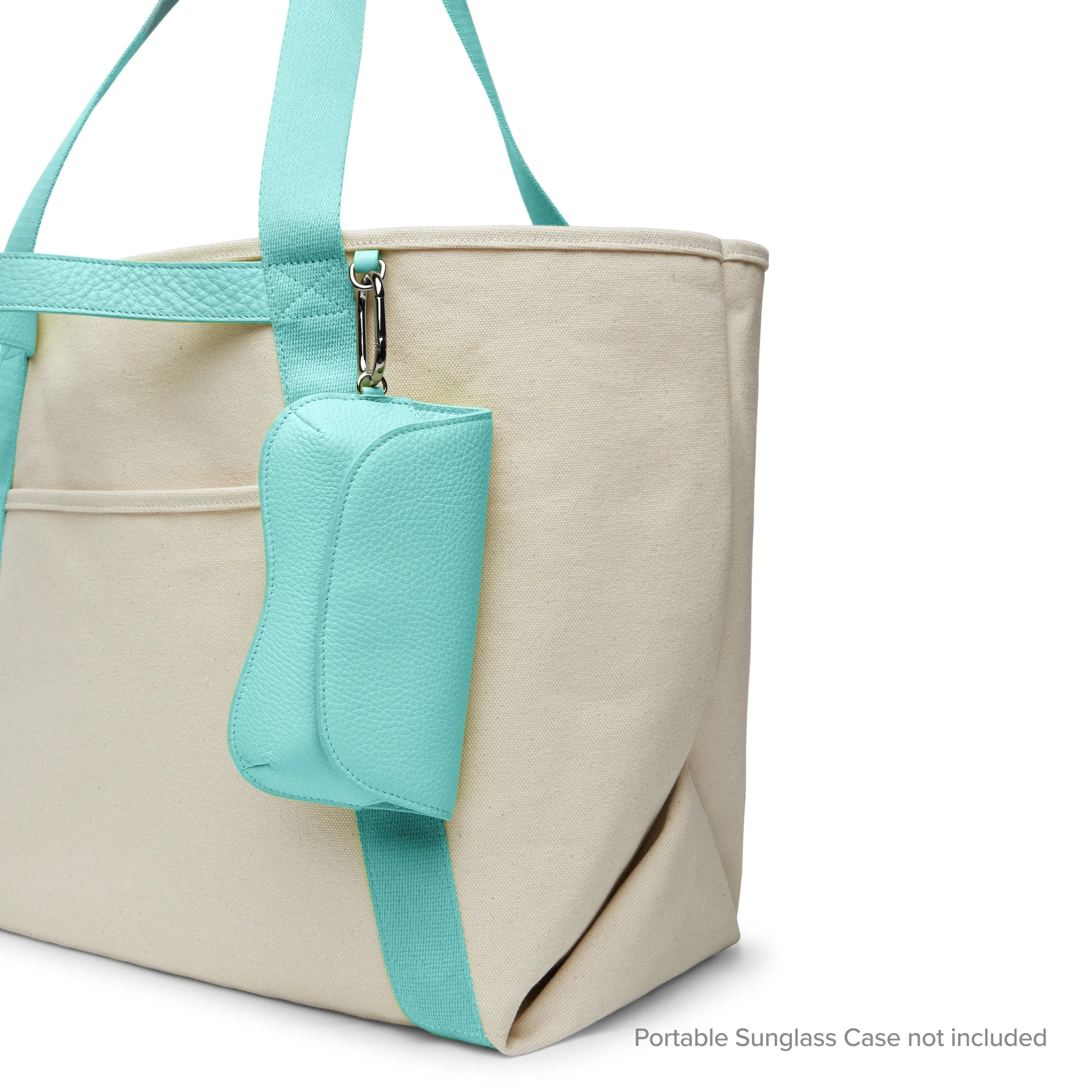 Canvas Beach Tote Natural Canvas/Celeste - Image 6