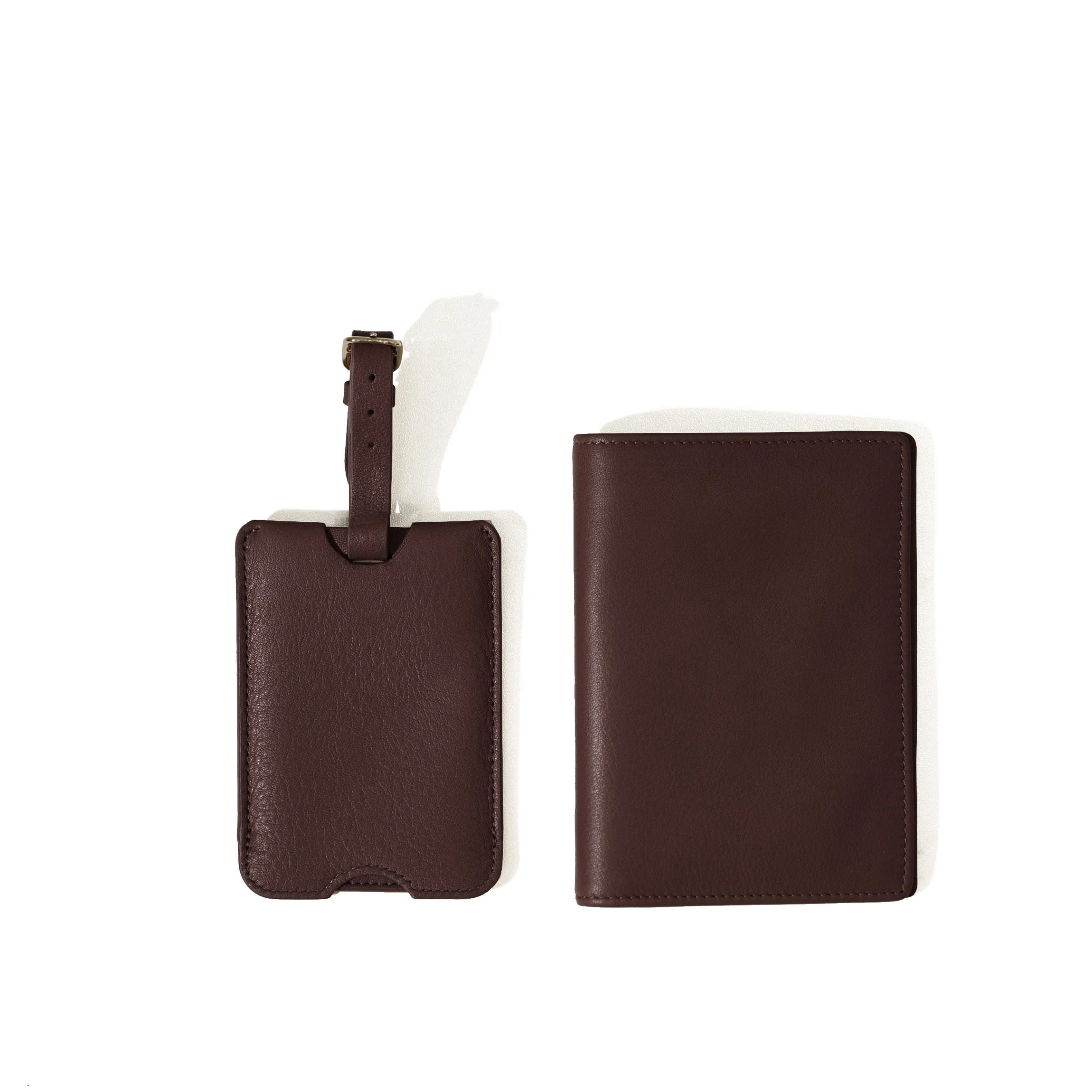 Deluxe Passport Cover + Luggage Tag Set Brown - Image 3