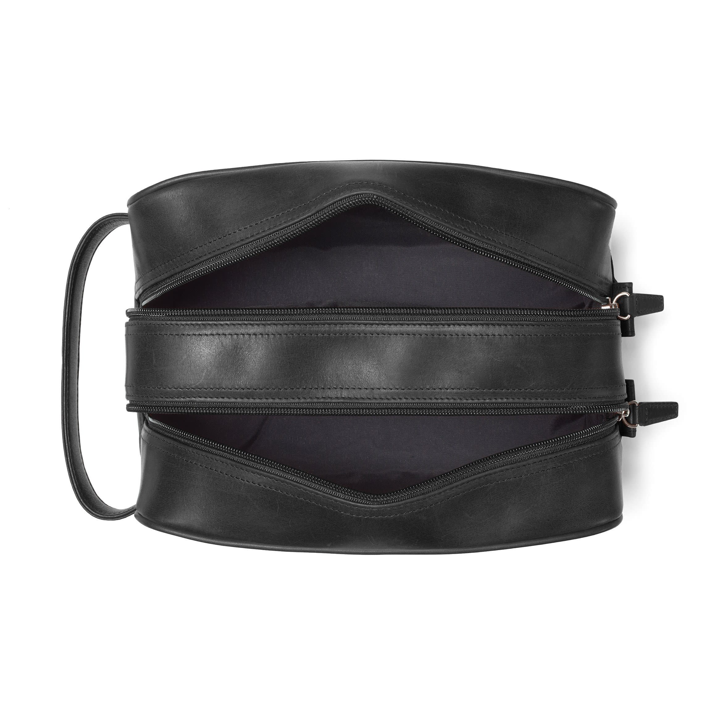 Double Zip Toiletry Bag Black Oil - Image 4