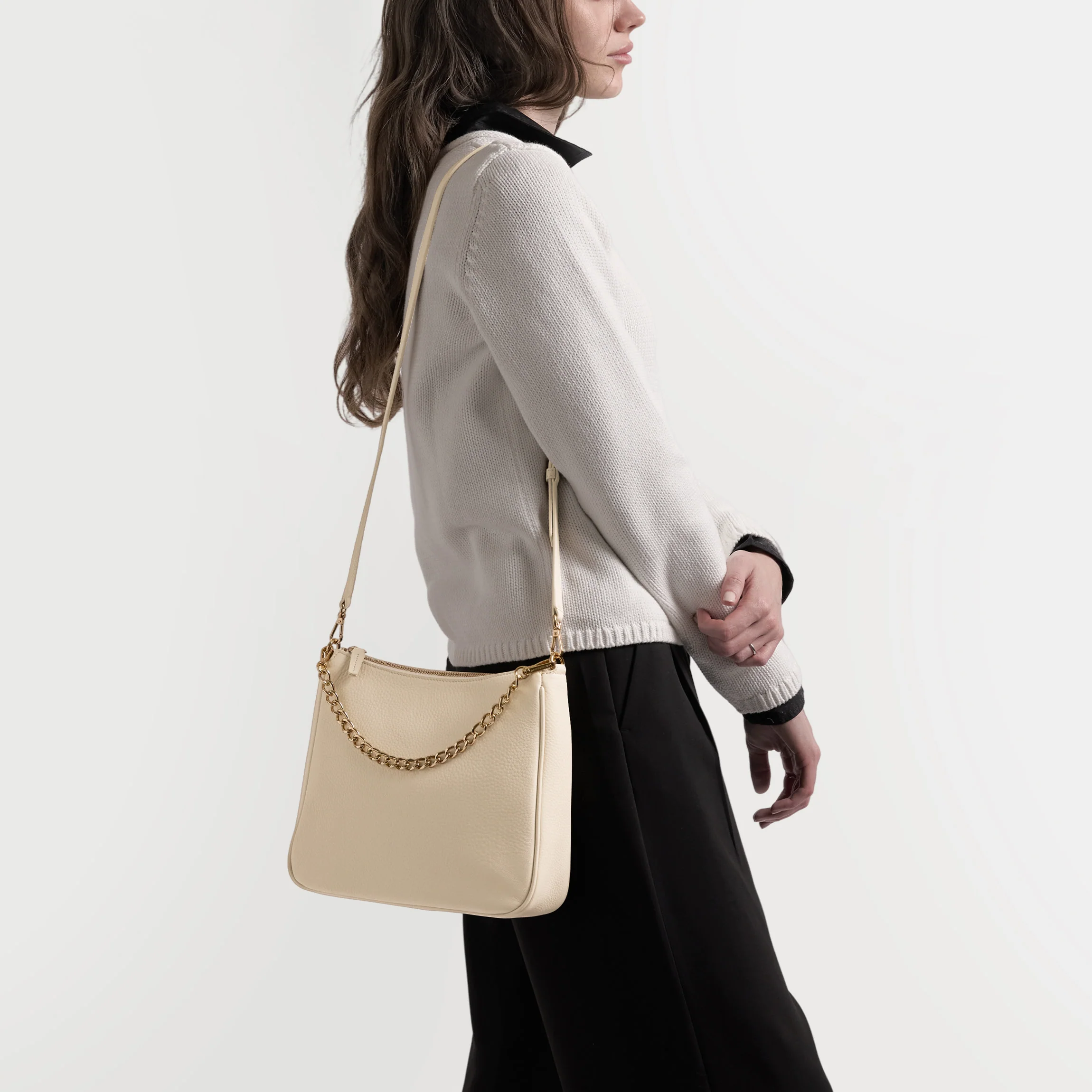 Greta Chain Medium Crossbody Sand - Image 2