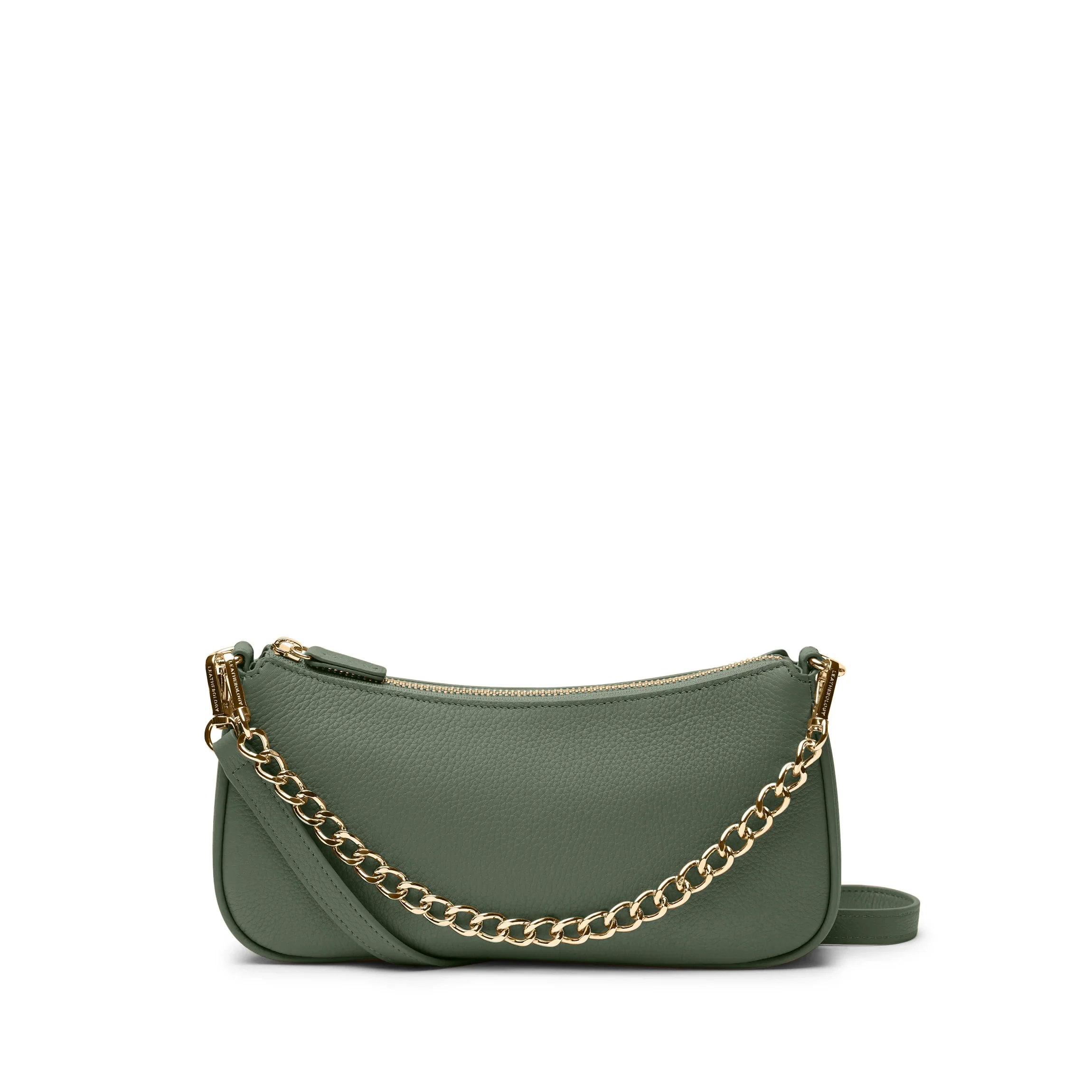 Greta Chain Small Pochette Moss