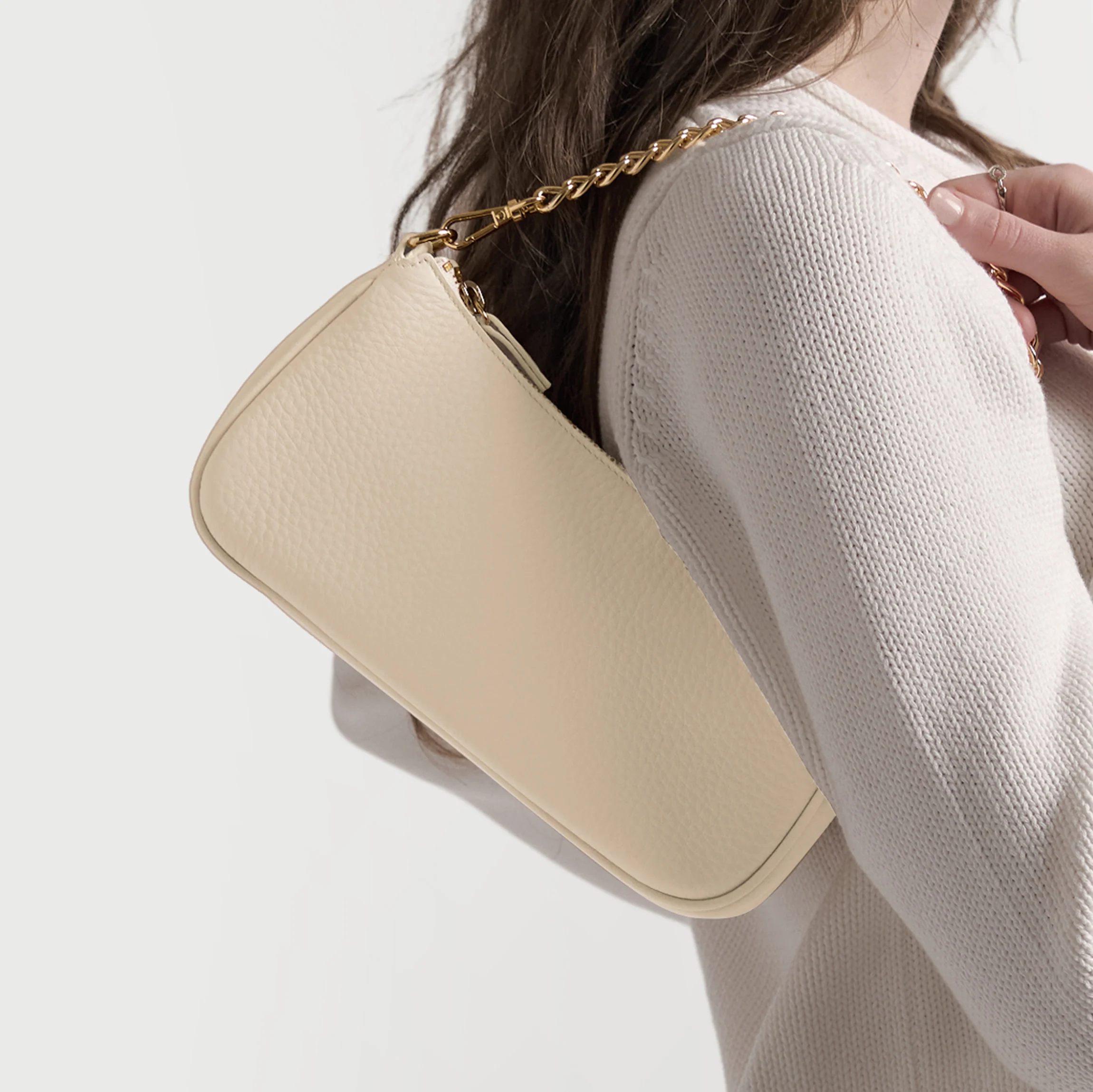 Greta Chain Small Pochette Sand - Image 4