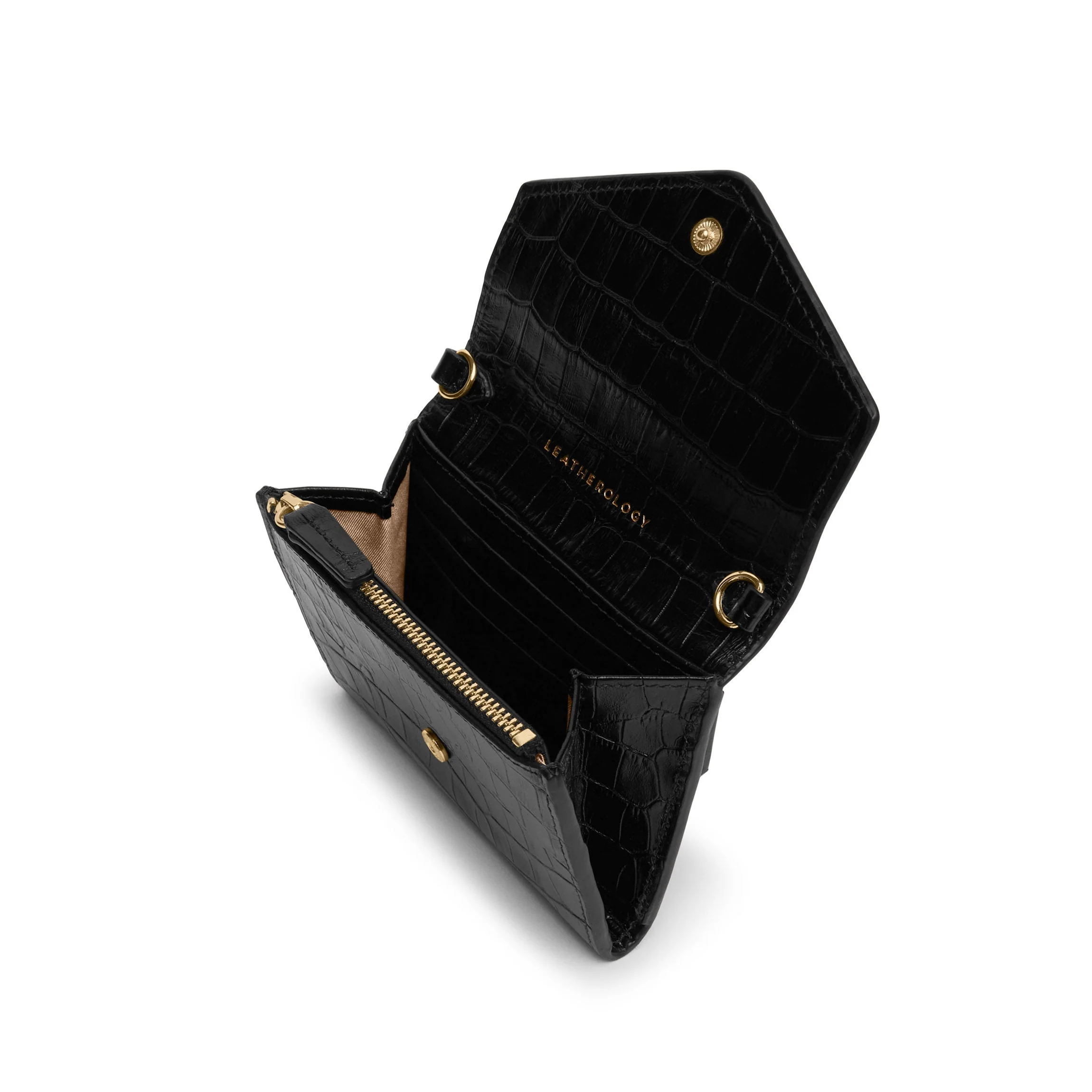 Haven Compact Wallet Black Croc - Image 4