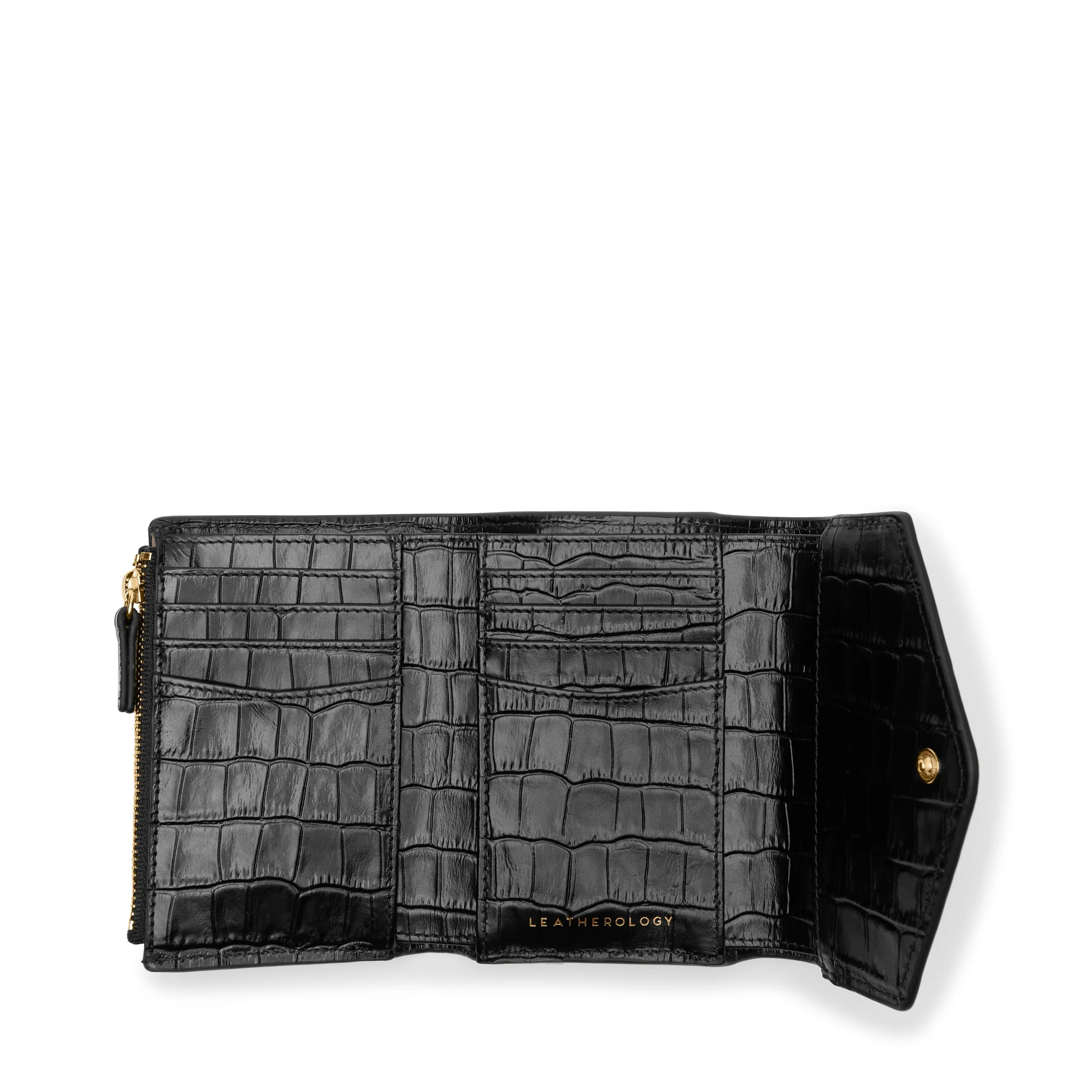 Haven Trifold Wallet Black Croc - Image 2
