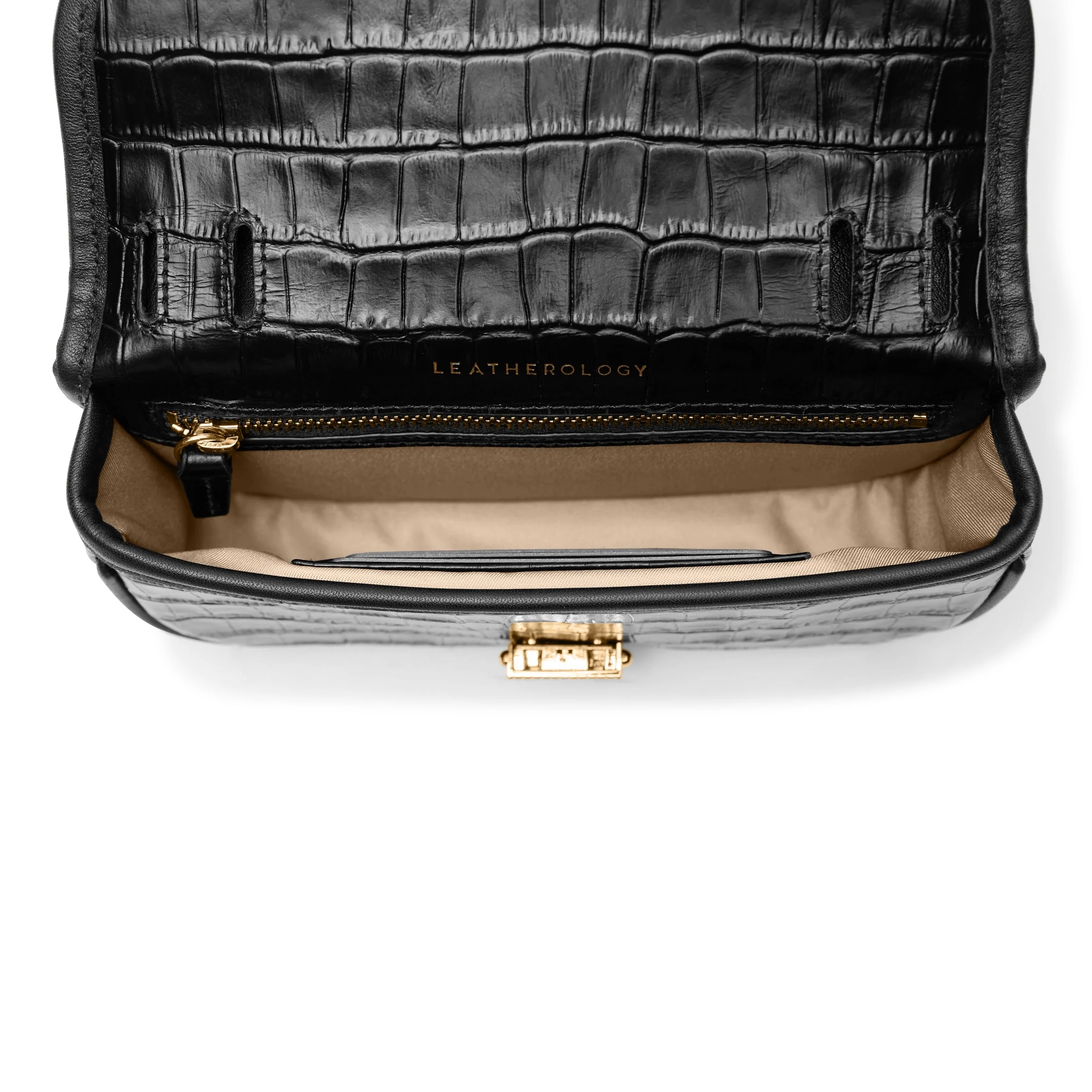 Katy Mini Belt Bag Black Croc - Image 5