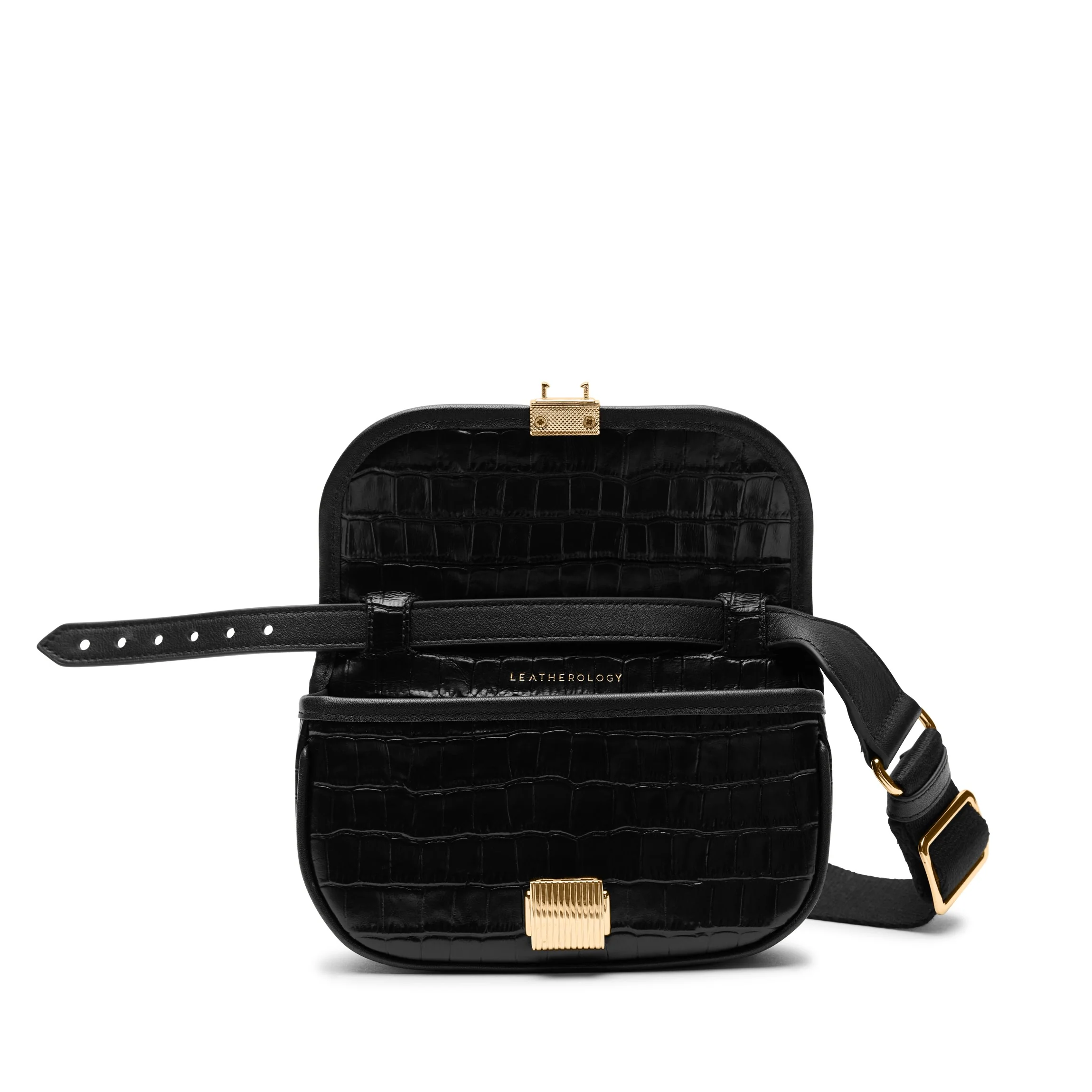 Katy Mini Belt Bag Black Croc - Image 6
