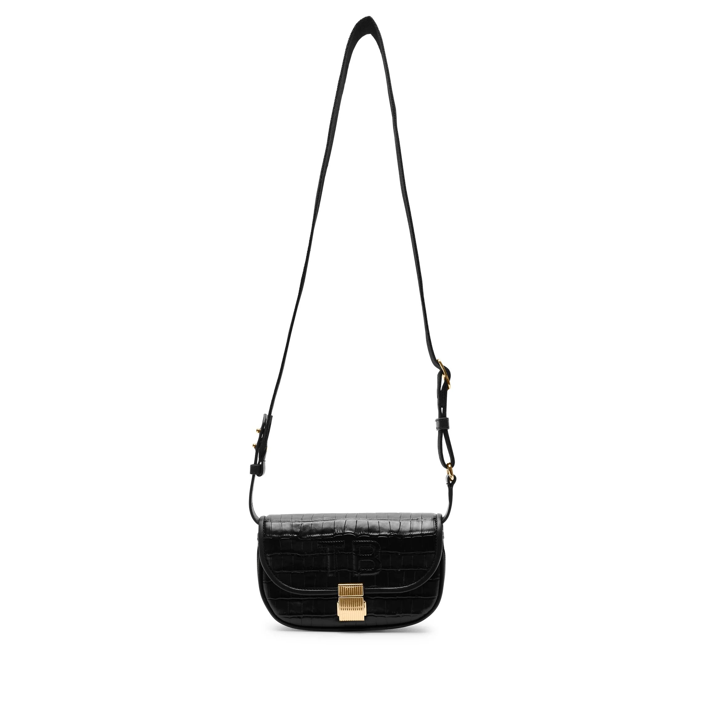 Katy Mini Belt Bag Black Croc - Image 8