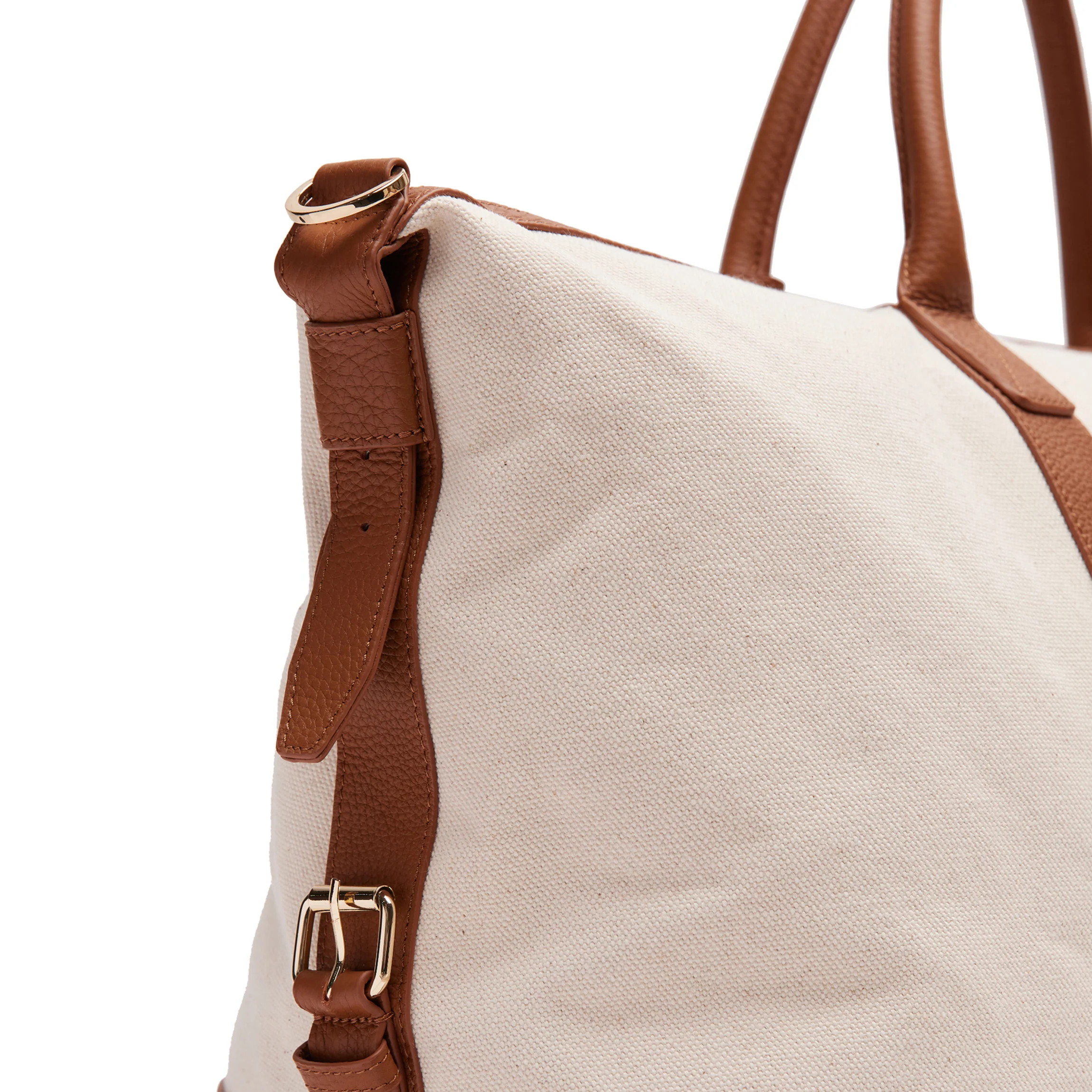 Kessler Medium Duffle Natural Canvas/Saddle Brown - Image 4