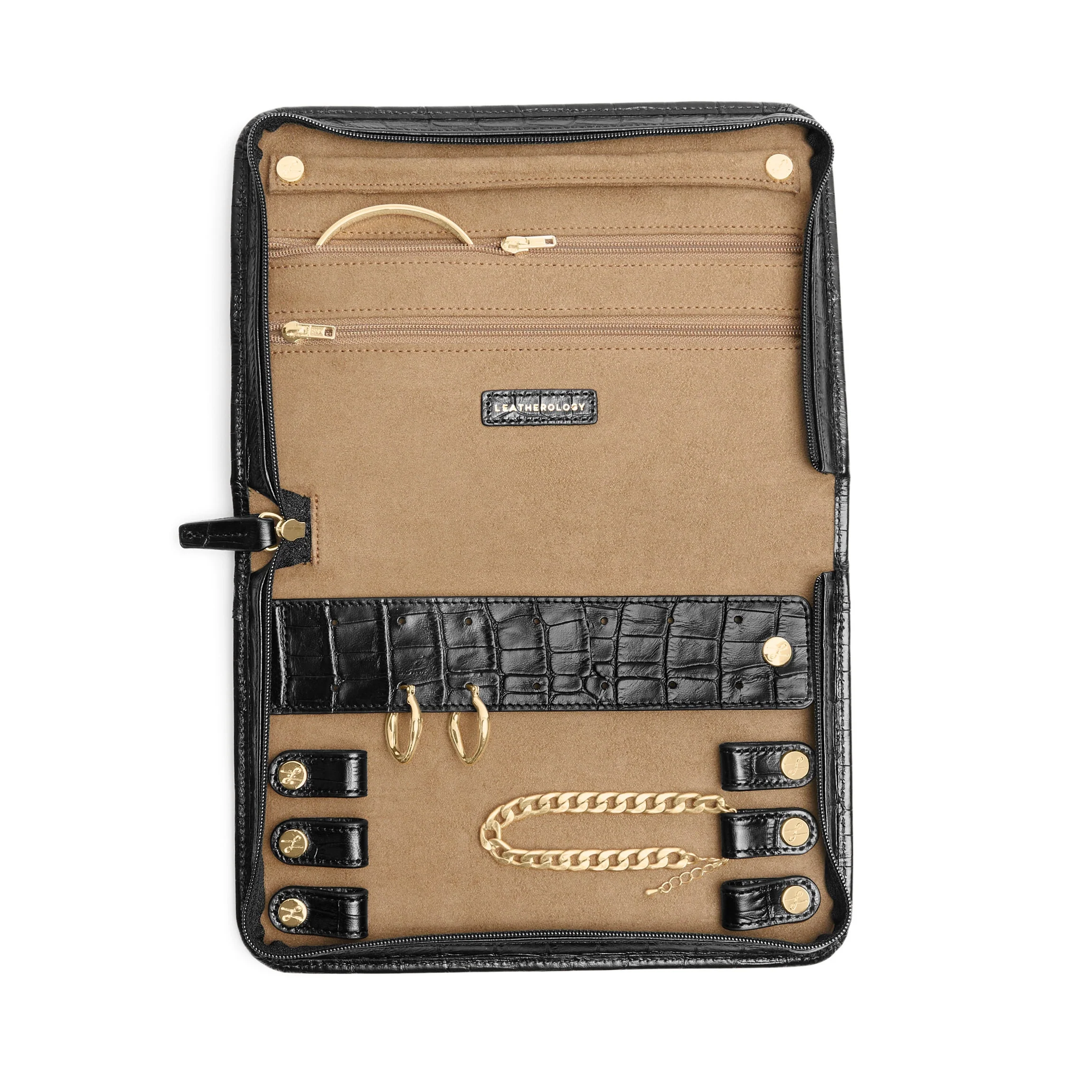 Large Jewelry Case Black Croc - Image 5