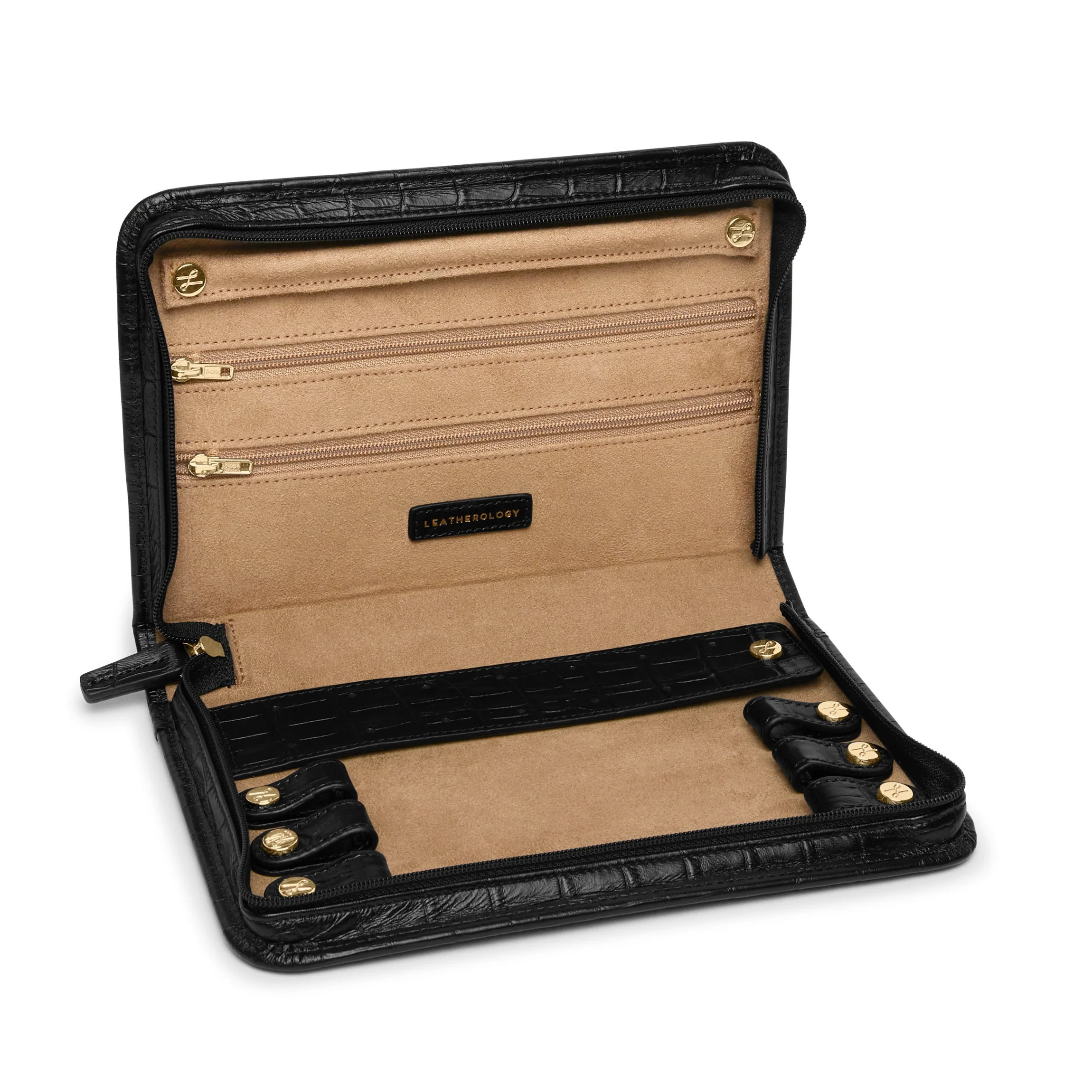 Large Jewelry Case Black Croc - Image 6