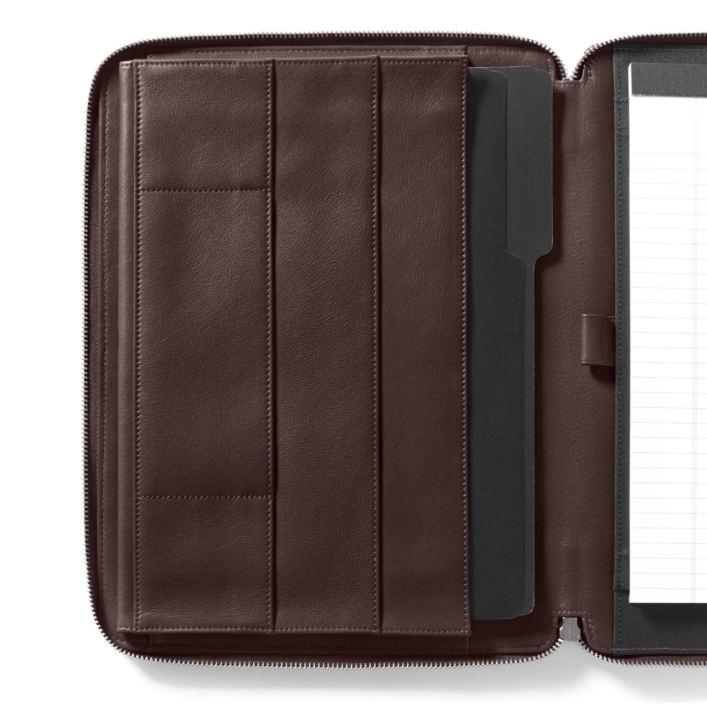 Left Handed Executive Zippered Portfolio Brown - Image 7