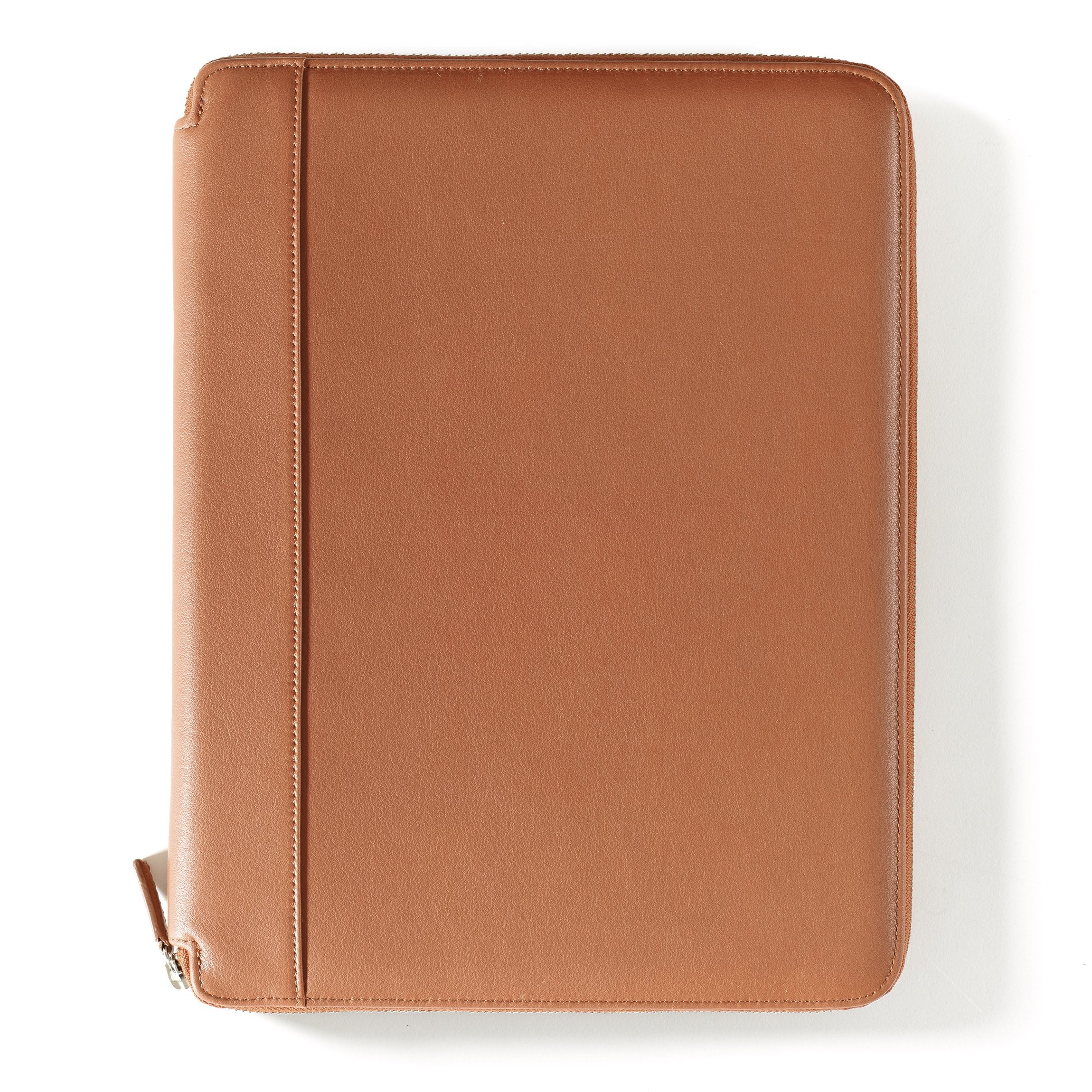 Left Handed Executive Zippered Portfolio Cognac - Image 2