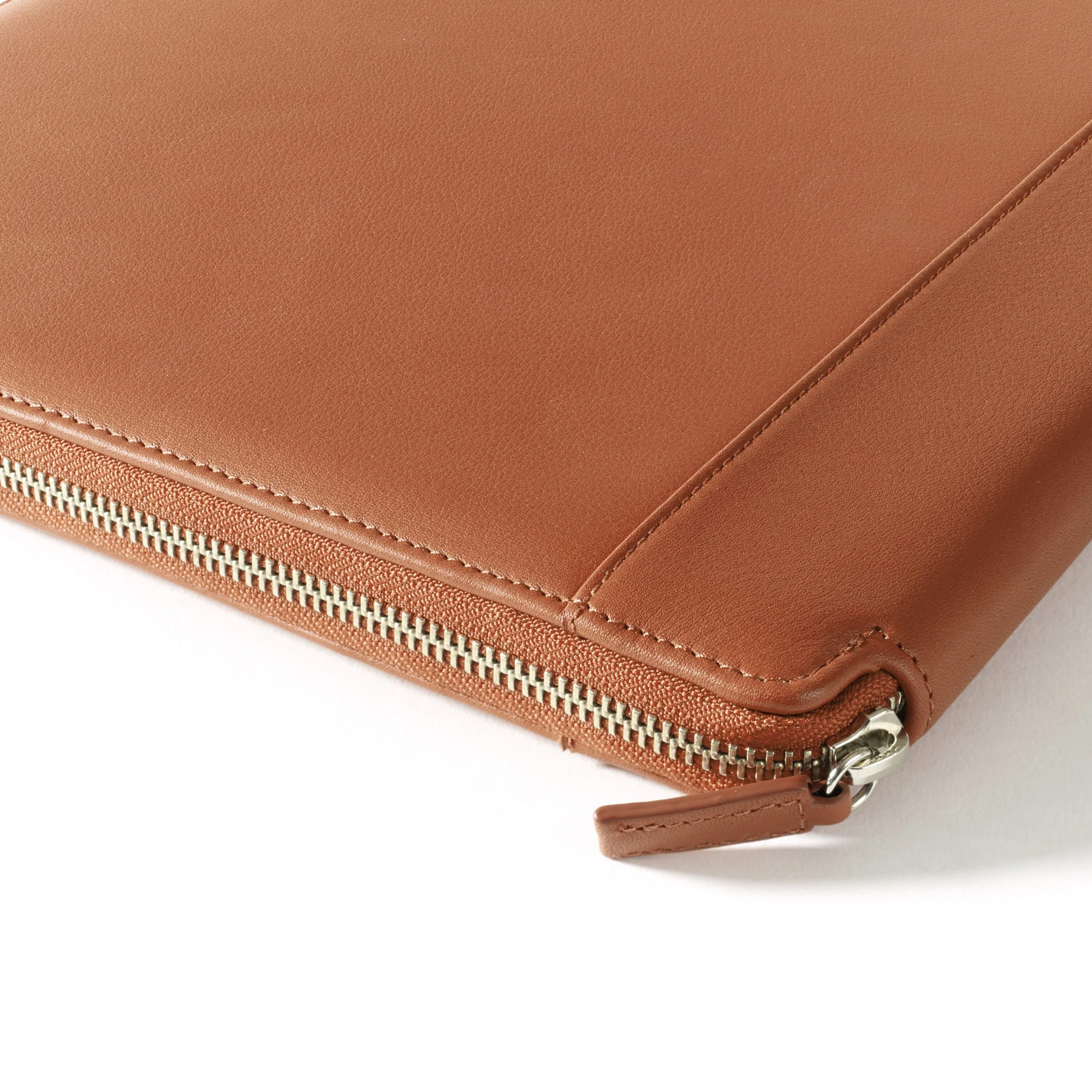 Left Handed Executive Zippered Portfolio Cognac - Image 3