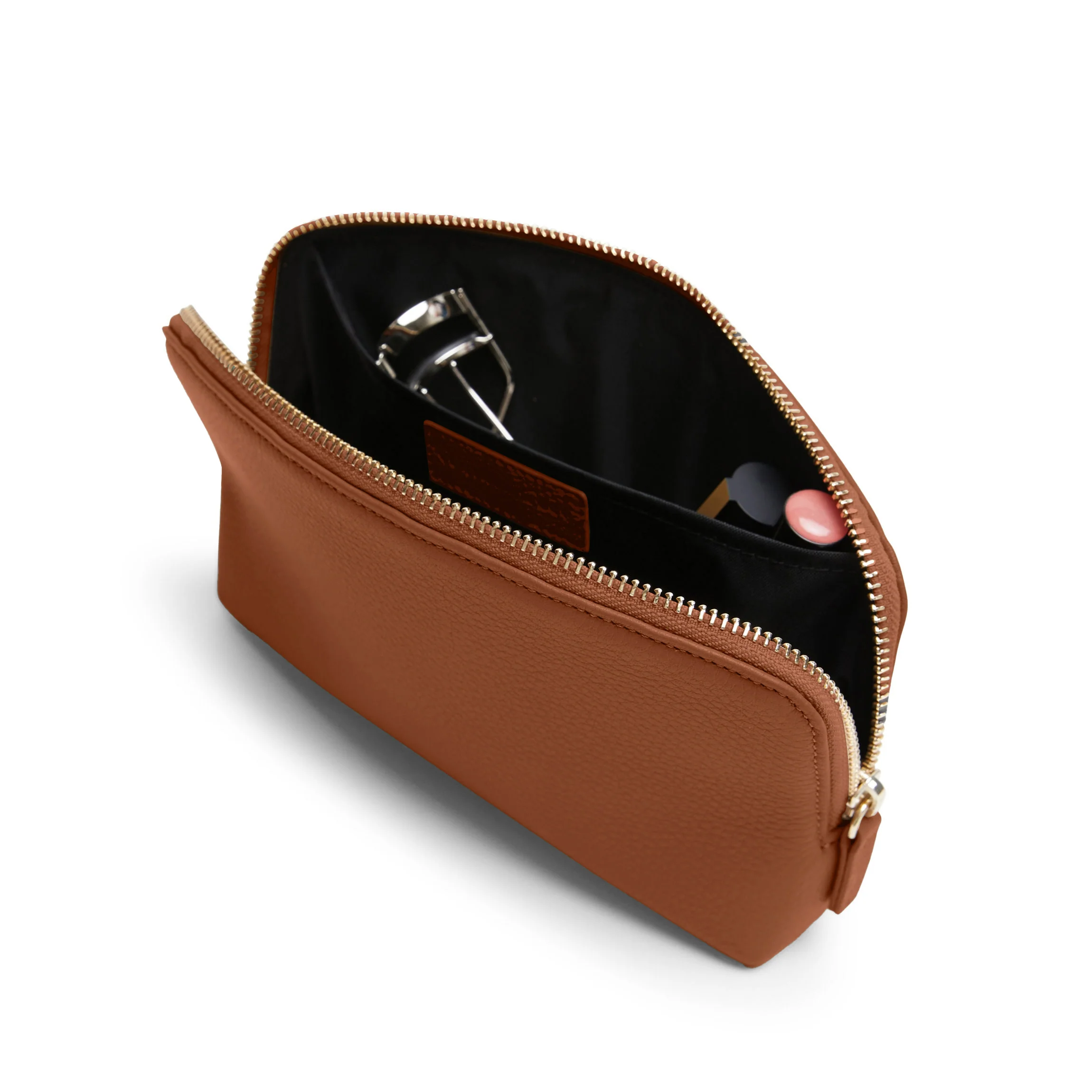 Medium Makeup Pouch Saddle Brown - Image 4