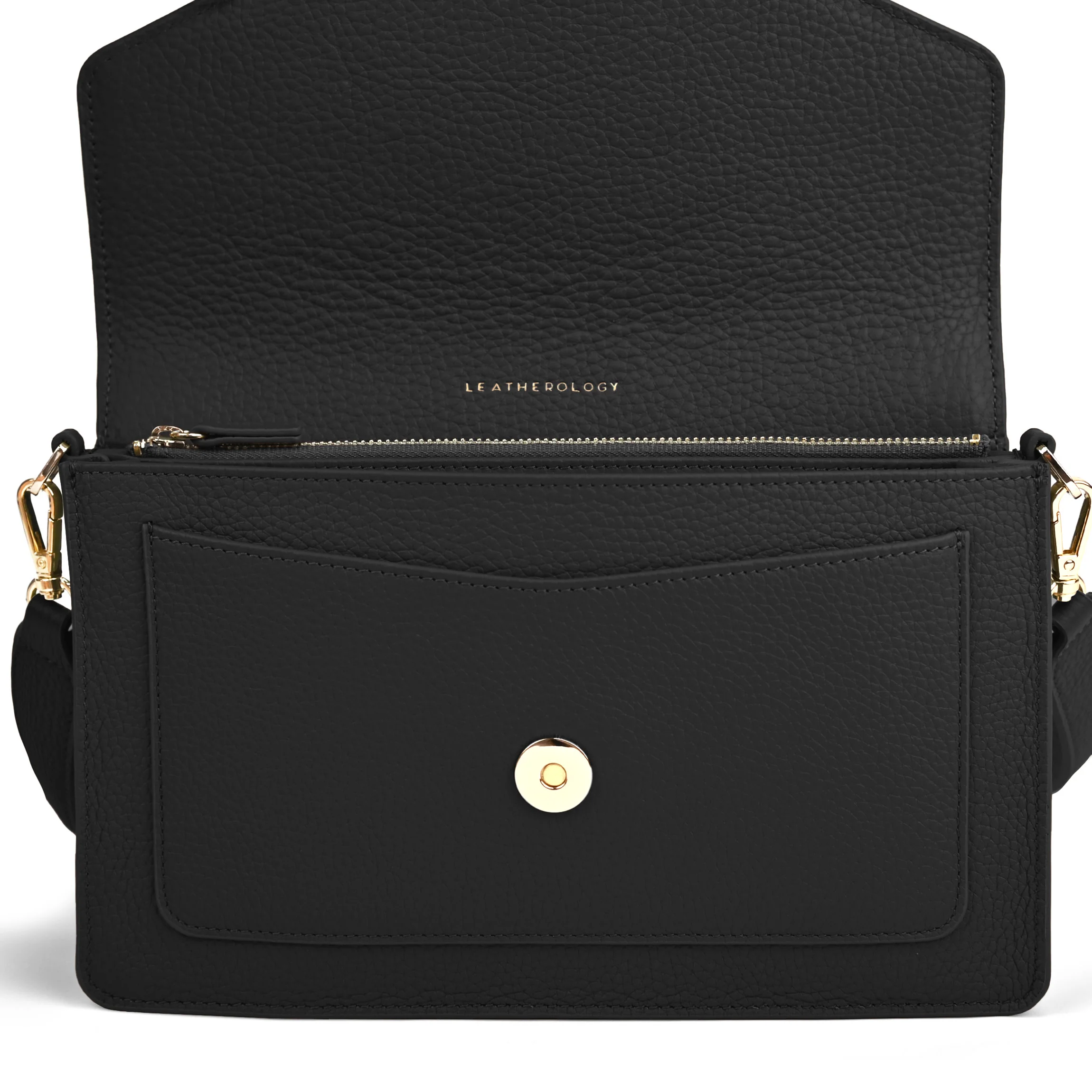 Medium Willow Envelope Bag Black Pebble - Image 4