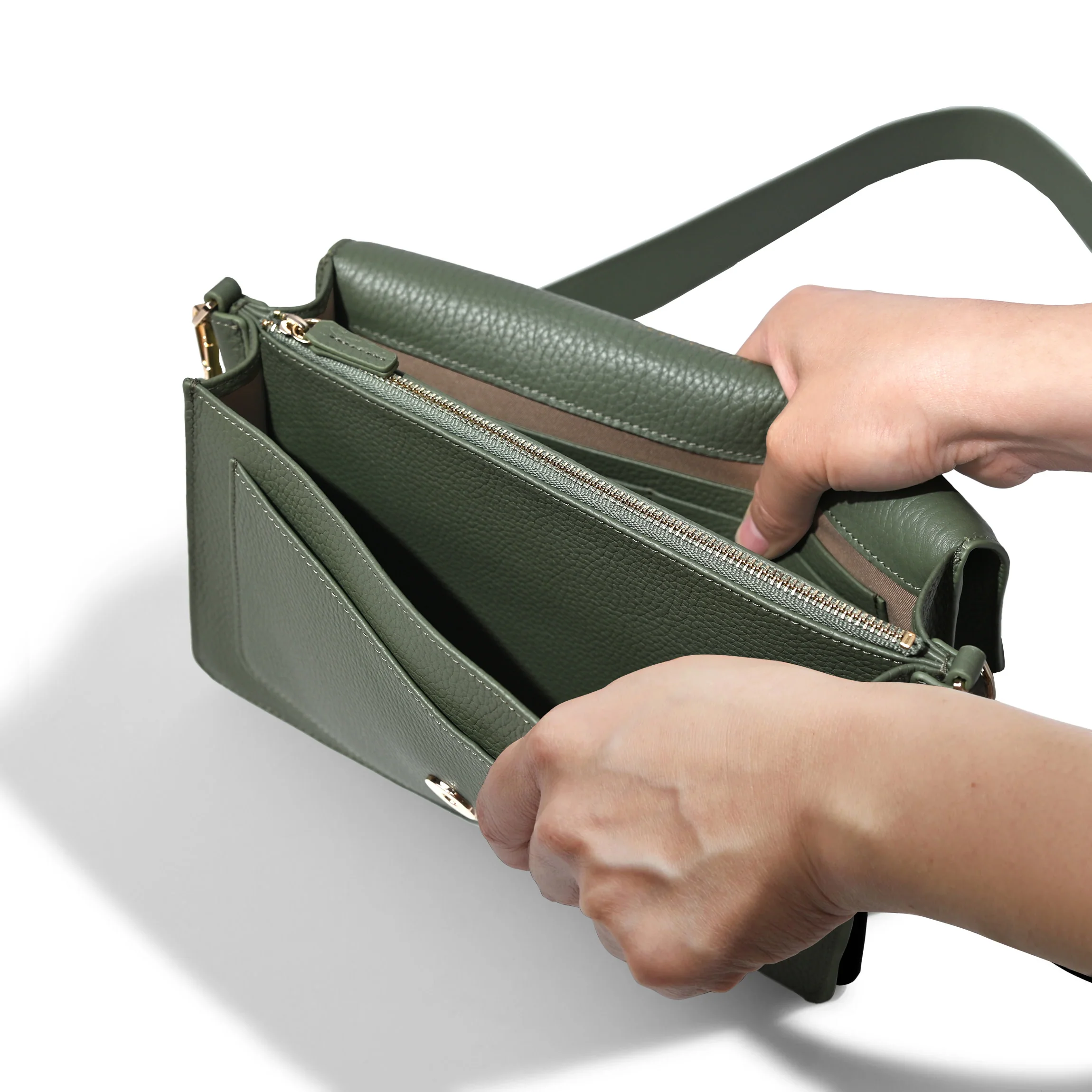 Medium Willow Envelope Bag Moss - Image 3