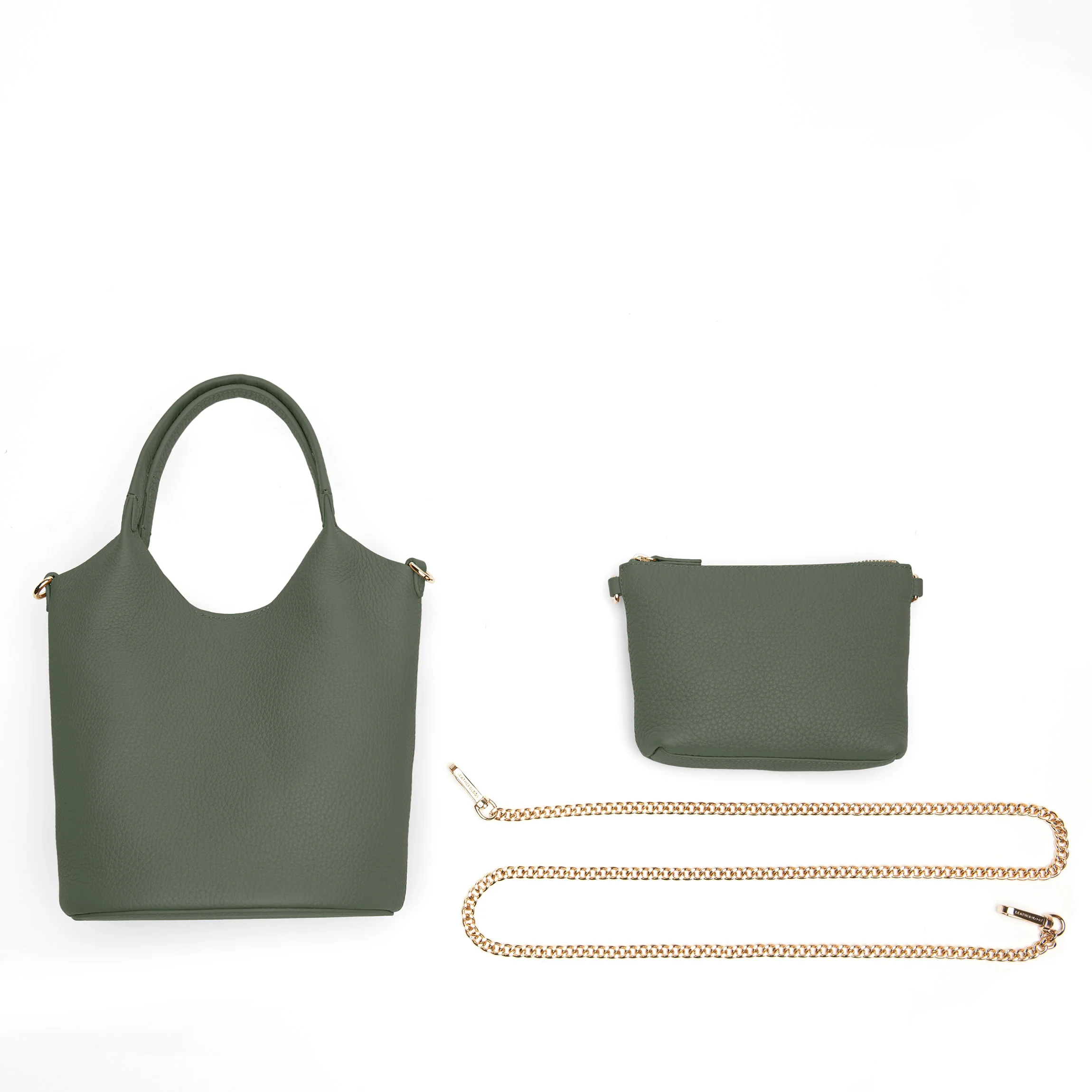 Mia Small Bucket Tote Moss - Image 11