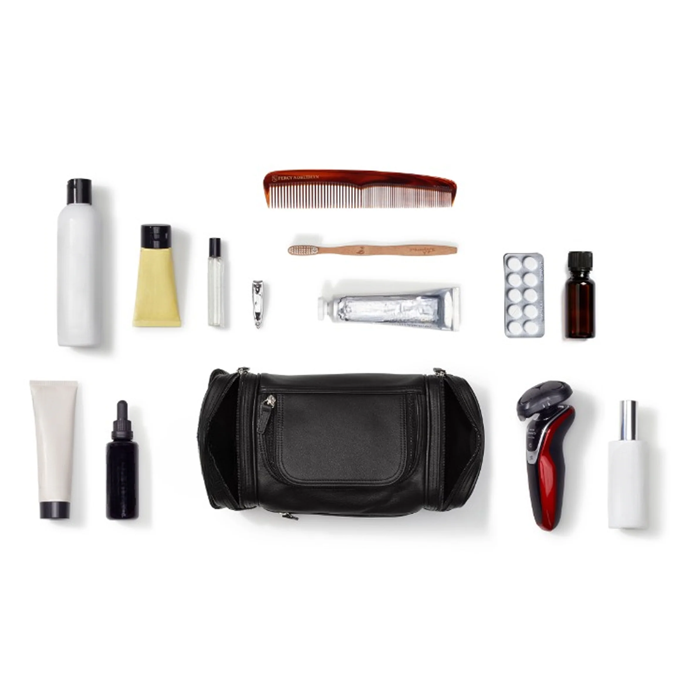 Multi Pocket Toiletry Bag Brown - Image 4