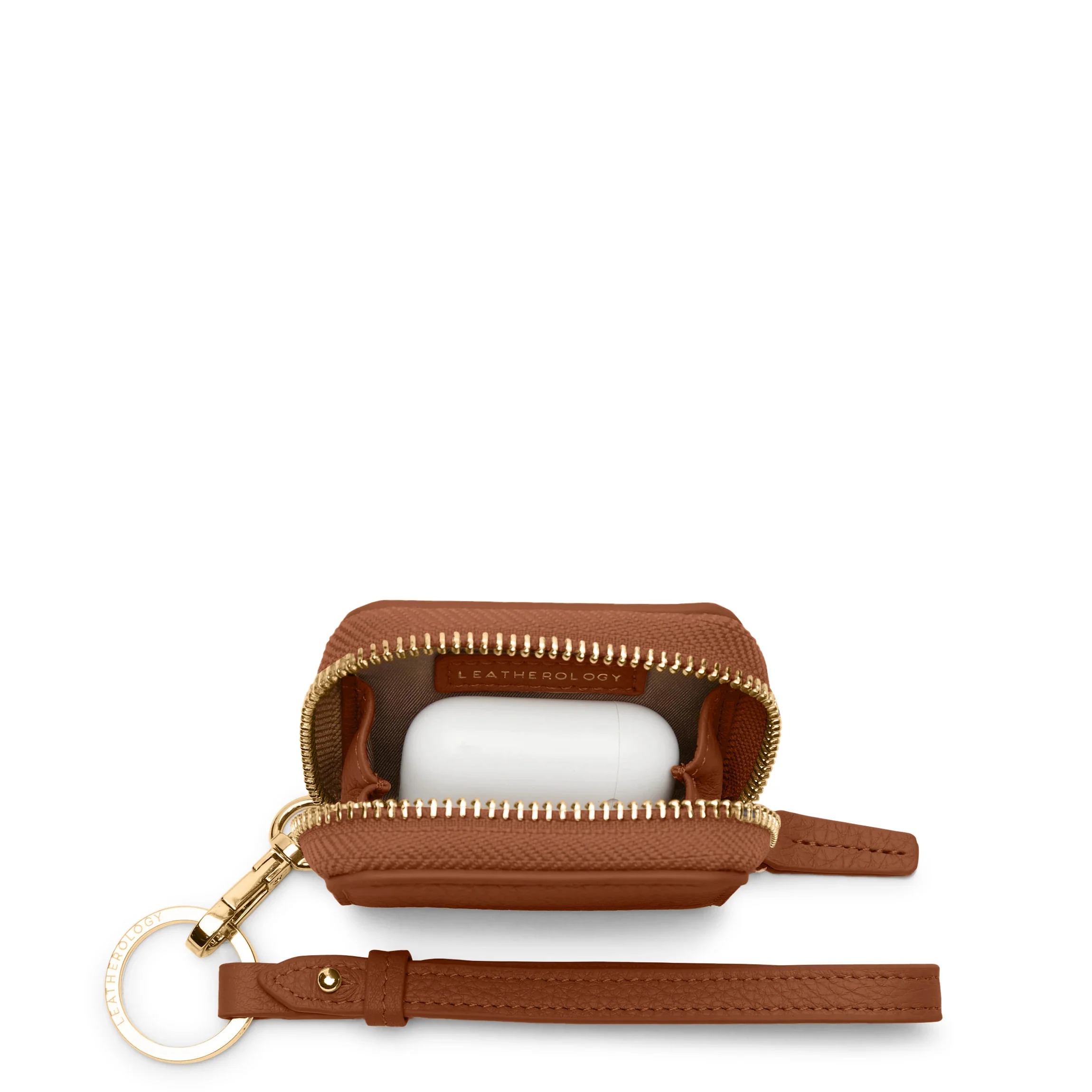 Portable Wristlet AirPod Case Saddle Brown - Image 2