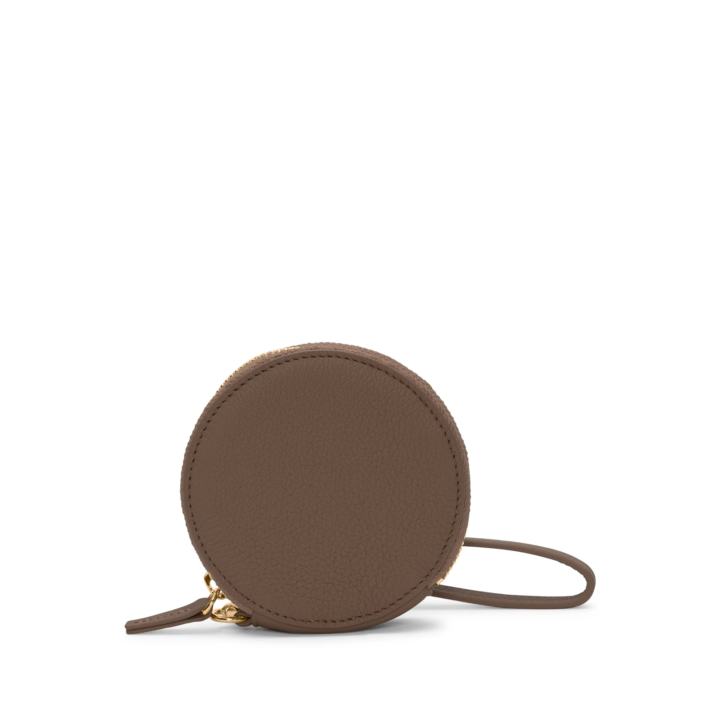 Portable Wristlet Round Pouch Cocoa