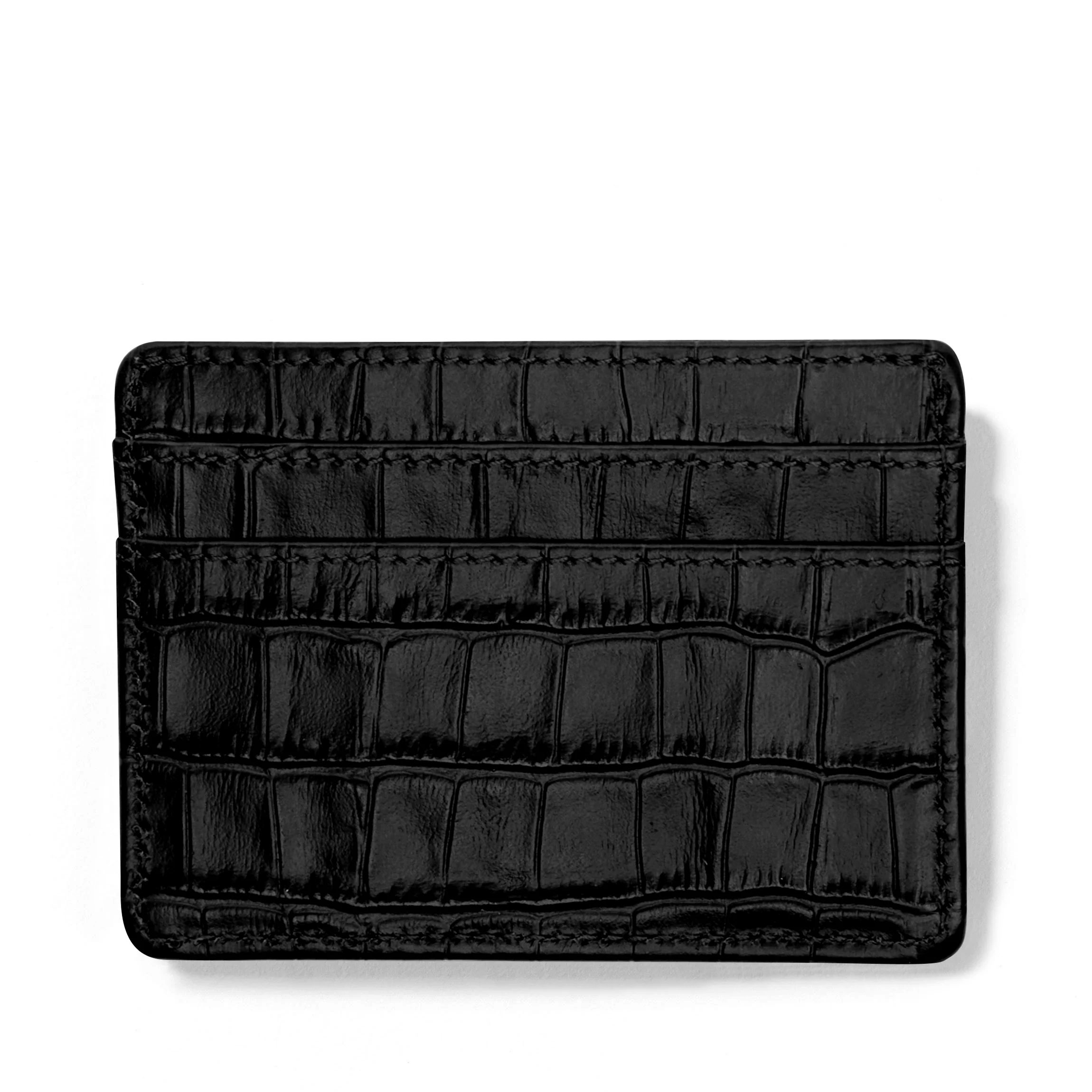 Slim ID Card Case Black Croc - Image 3