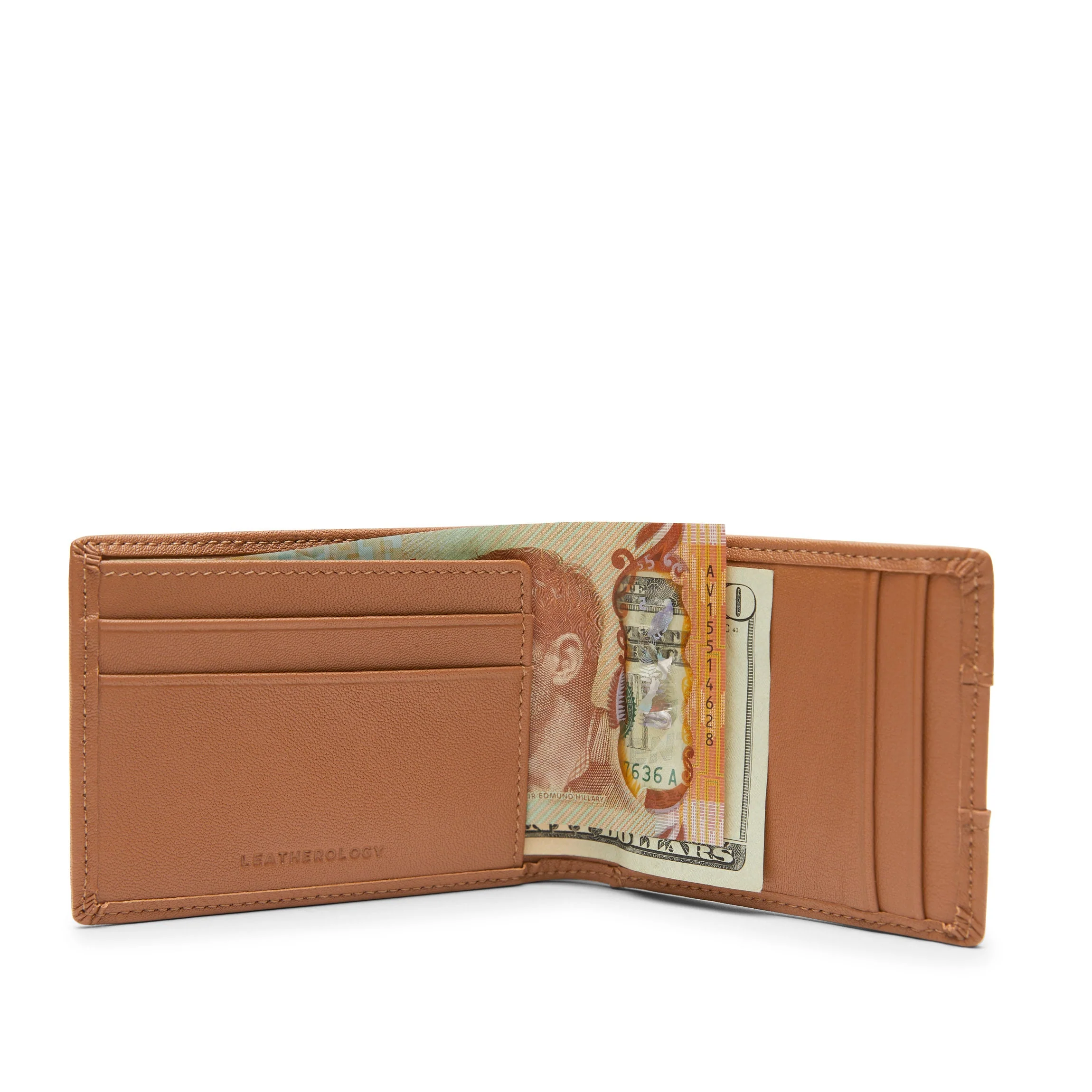 Slim Utility Card Wallet Cognac - Image 3