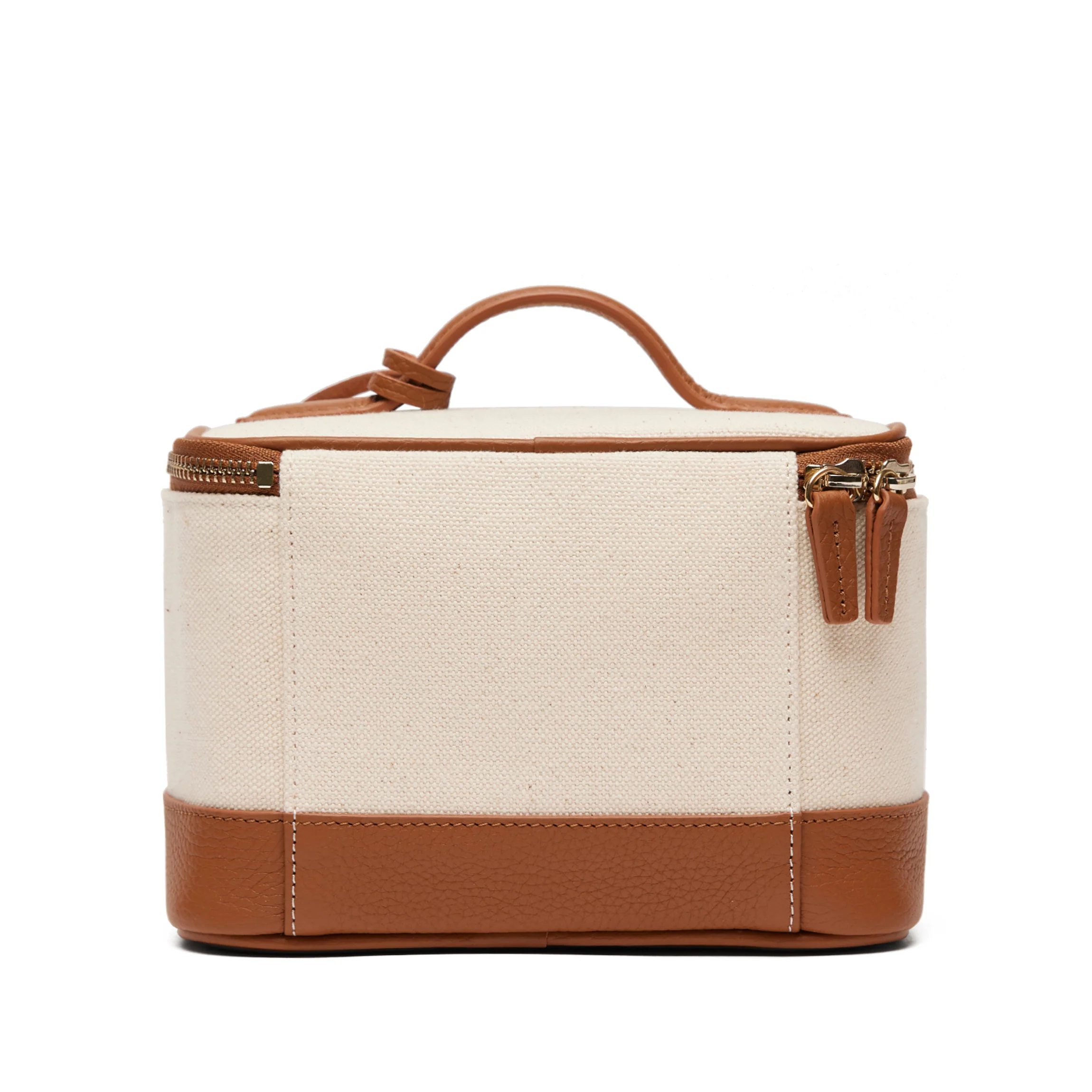 Small Train Case Natural Canvas/Saddle Brown - Image 4