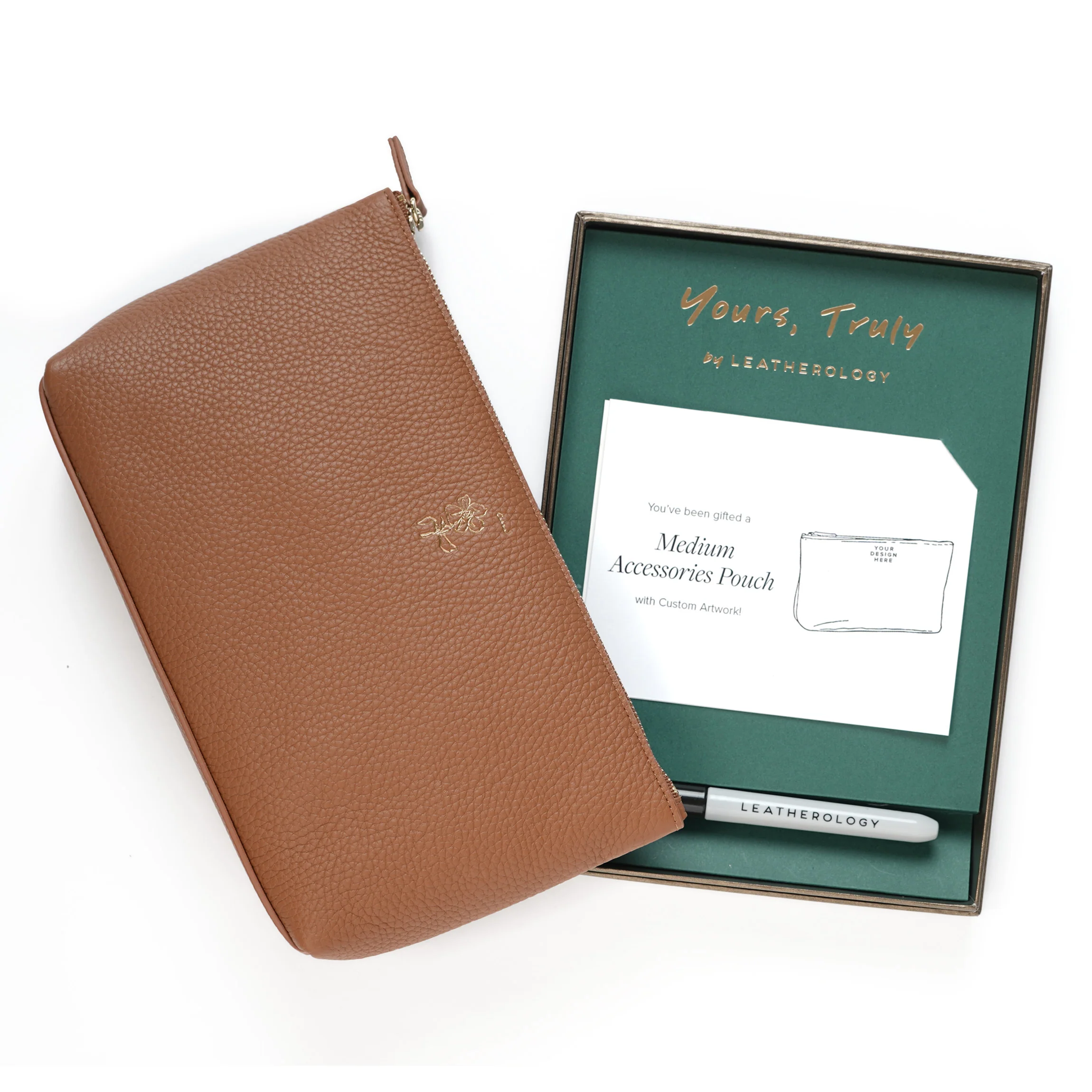 Yours, Truly Medium Accessories Pouch Gift Set Leather